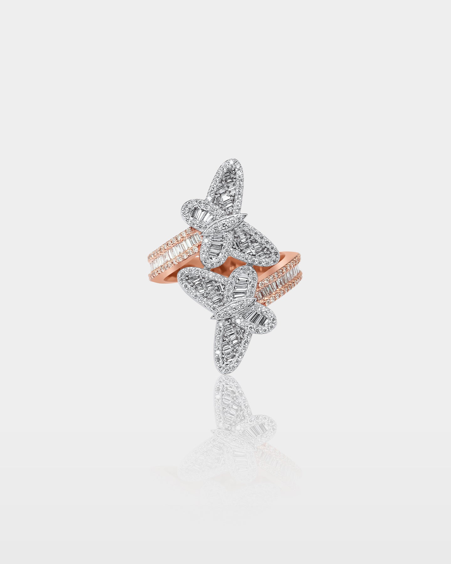 Two-Tone Double-Butterfly Diamond Wrap Ring | The Ice Champ DFW, Texas