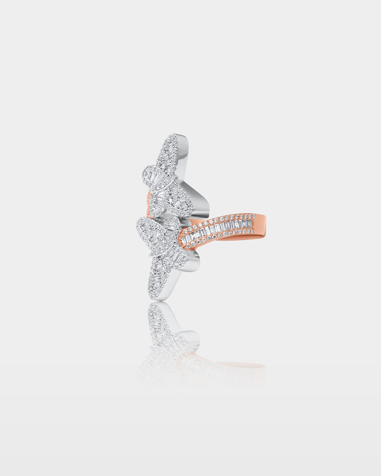 Two-Tone Double-Butterfly Diamond Wrap Ring | The Ice Champ DFW, Texas