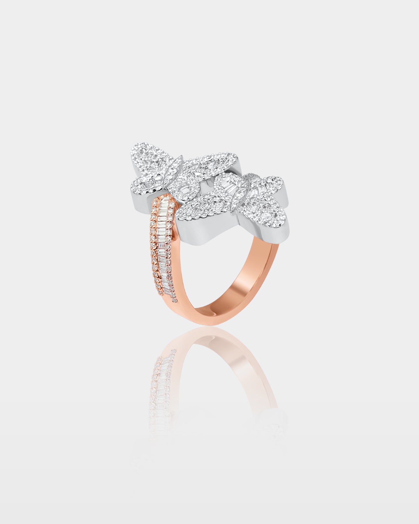Two-Tone Double-Butterfly Diamond Wrap Ring | The Ice Champ DFW, Texas