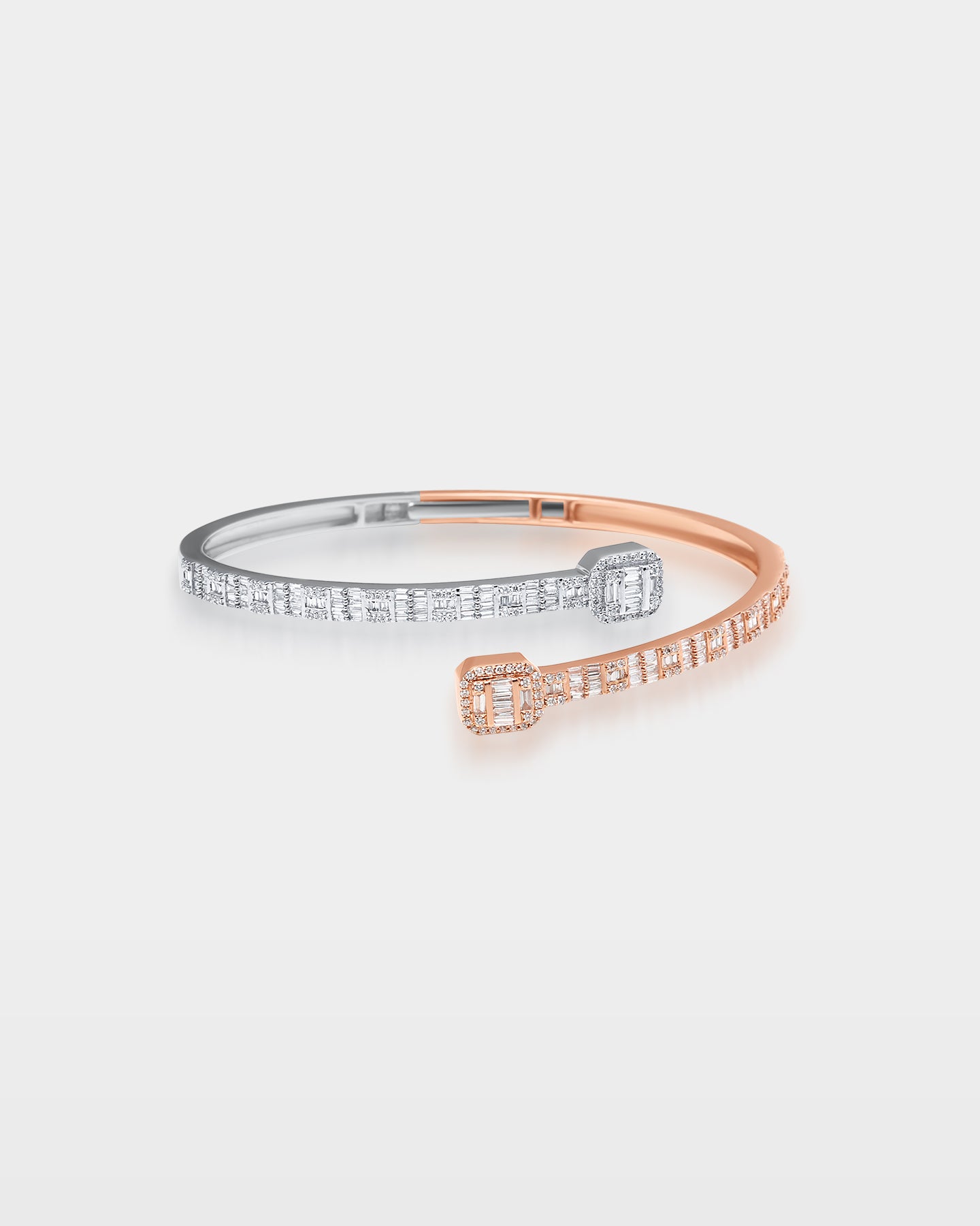 10k Gold Double Square Diamond Bangle | The Ice Champ DFW, Texas
