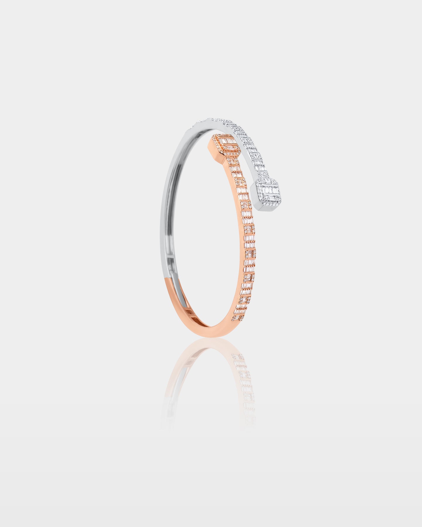 10k Gold Double Square Diamond Bangle | The Ice Champ DFW, Texas