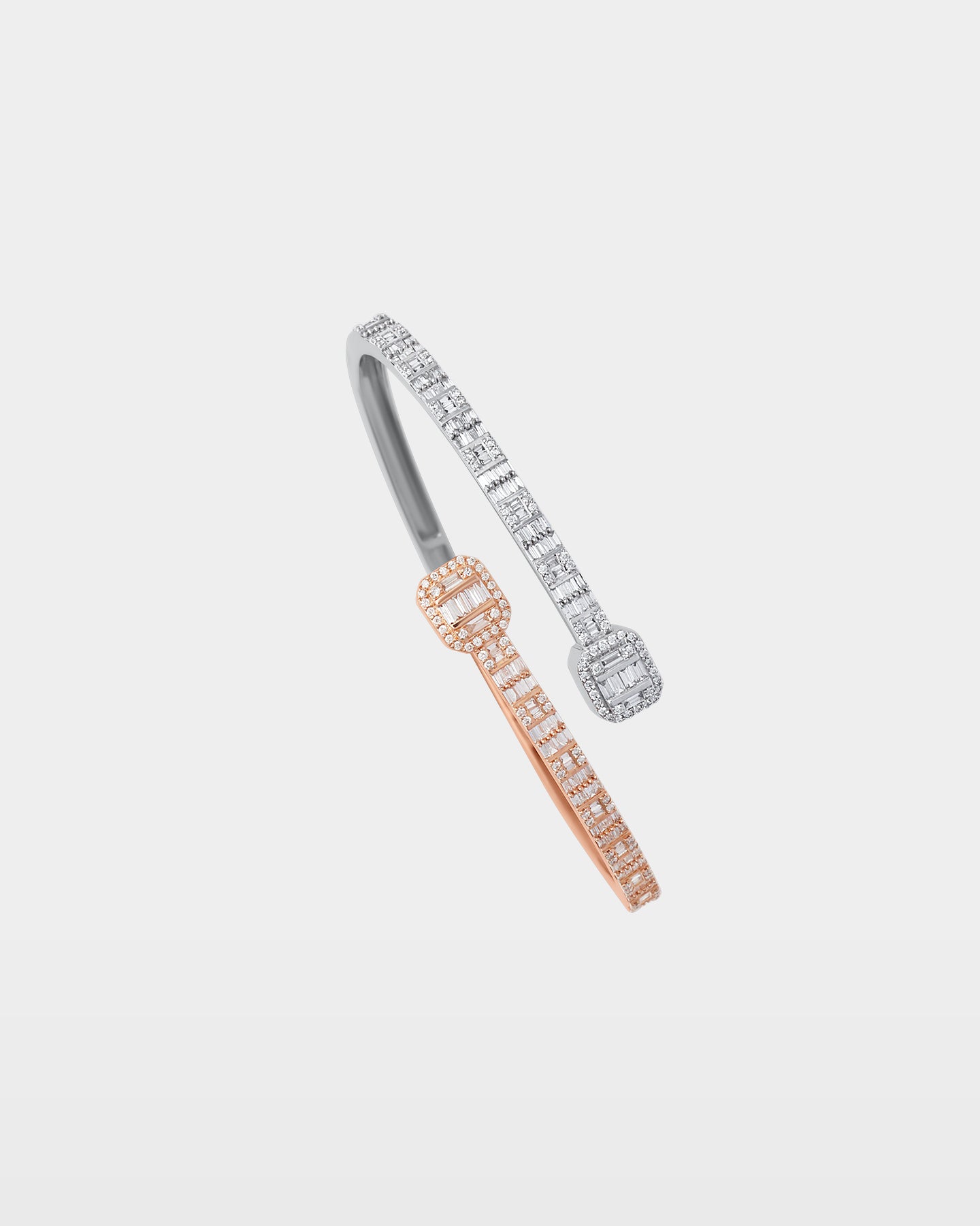 10k Gold Double Square Diamond Bangle | The Ice Champ DFW, Texas