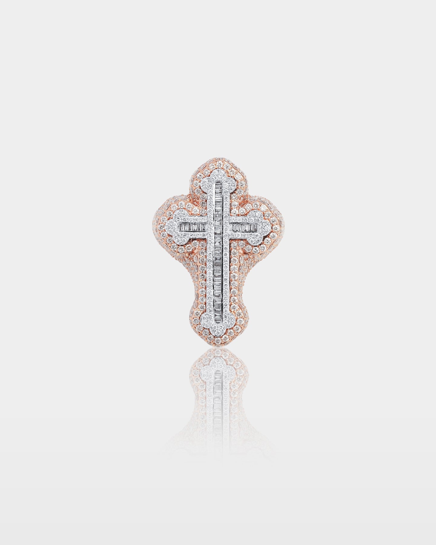 Two-Tone Gothic Cross Diamond Statement Ring | The Ice Champ Dallas
