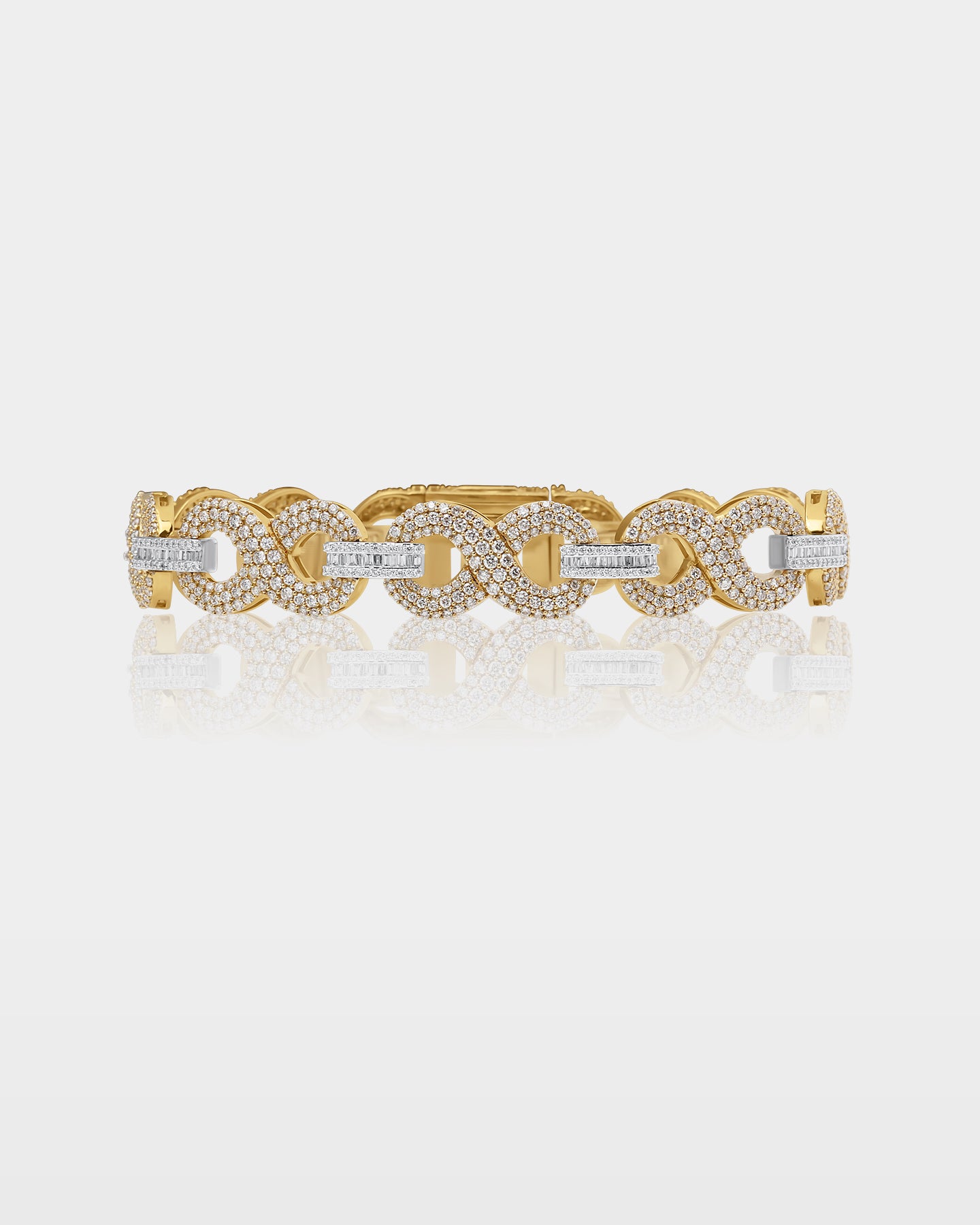 White and Yellow Gold Infinity Diamond Link Bracelet | The Ice Champ Grapevine, Texas