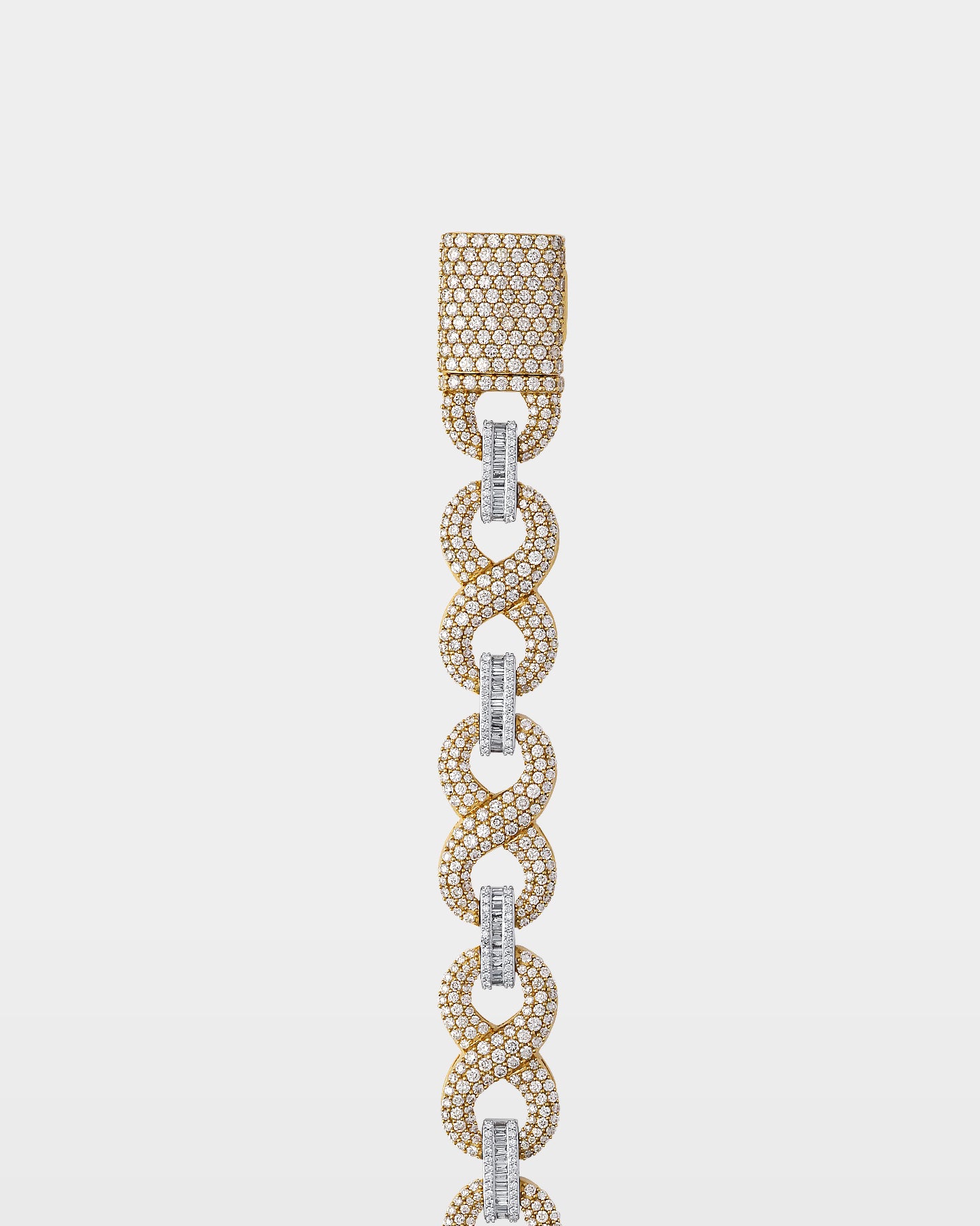 White and Yellow Gold Infinity Diamond Link Bracelet | The Ice Champ Grapevine, Texas