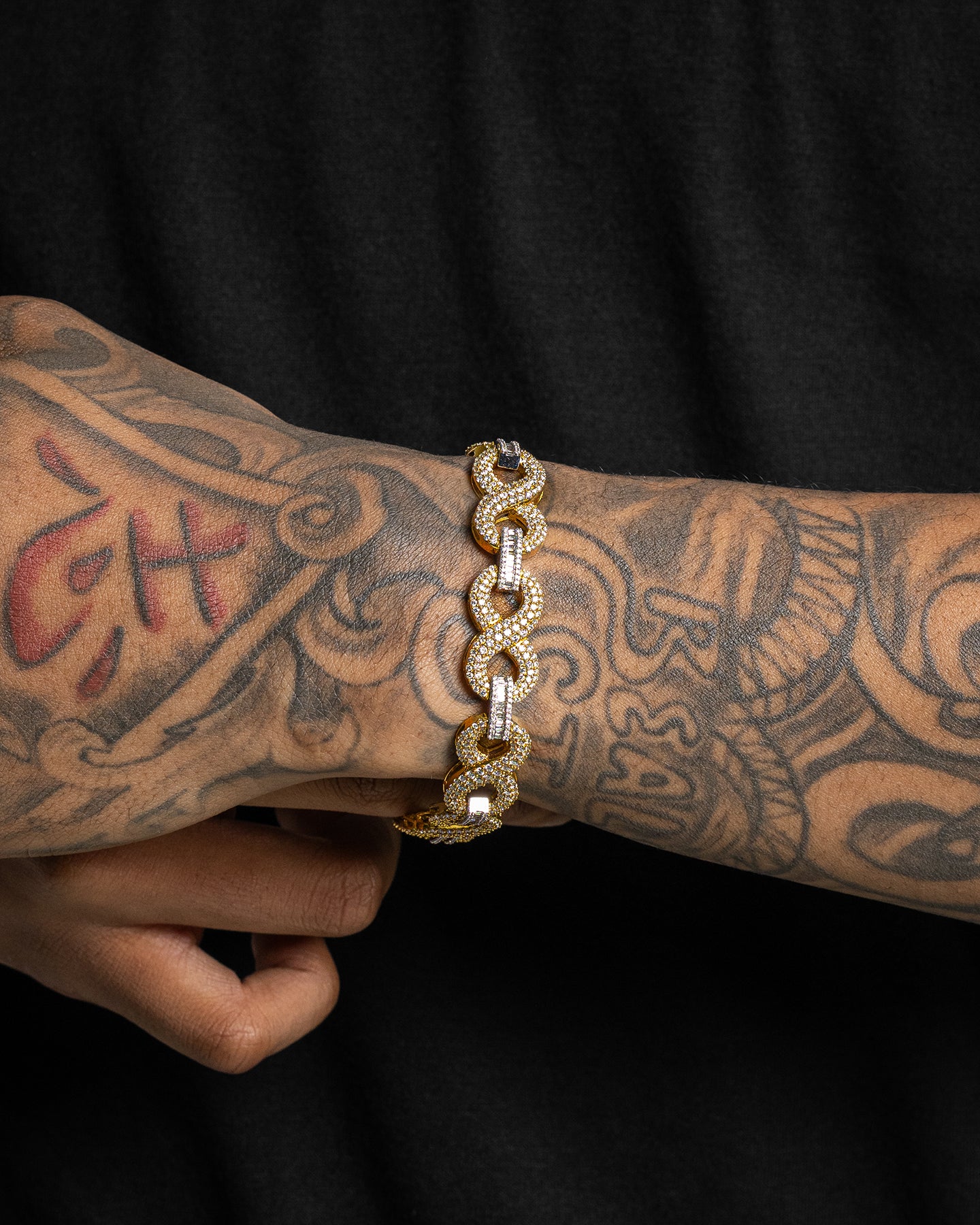White and Yellow Gold Infinity Diamond Link Bracelet | The Ice Champ TX
