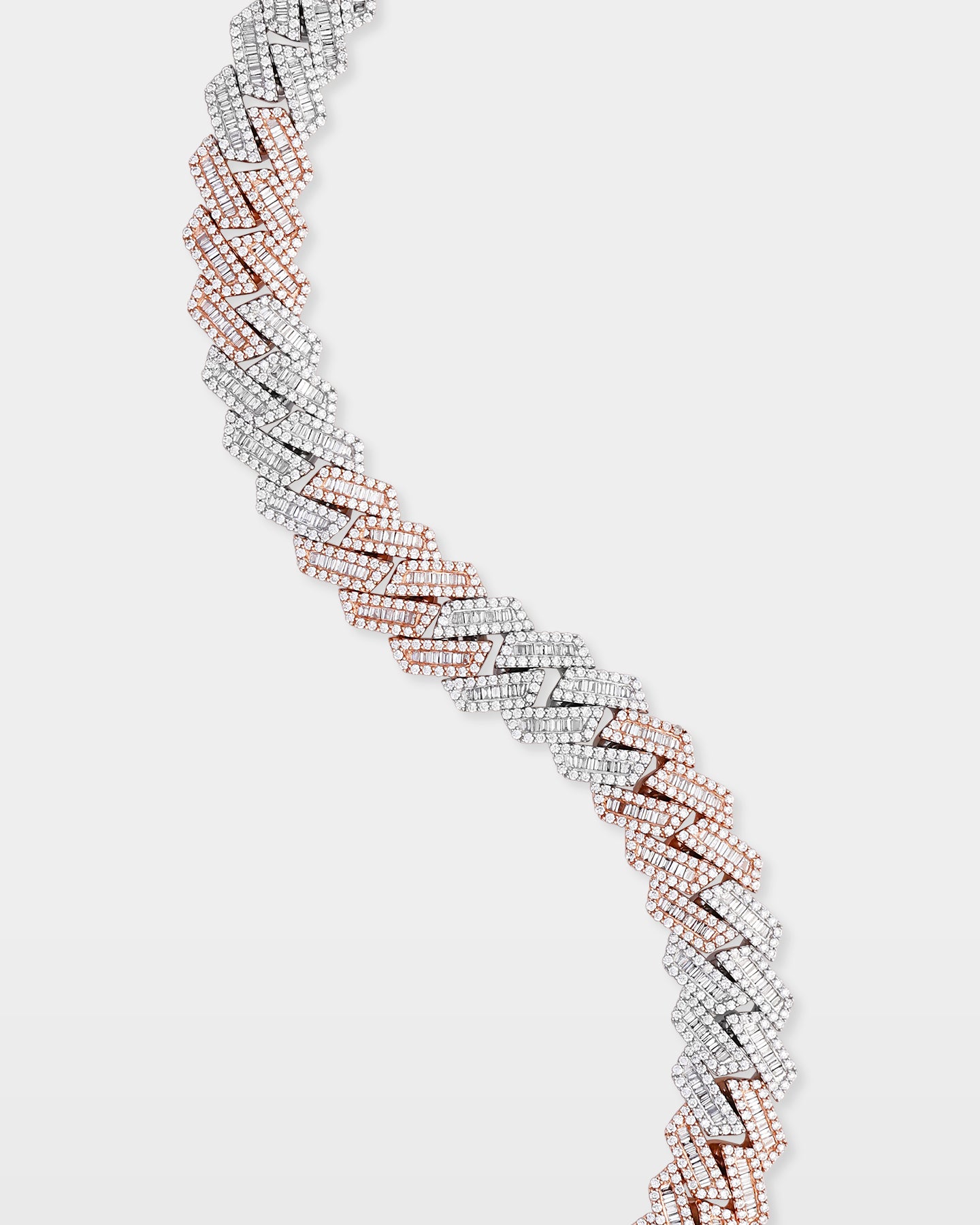 Rose and White Gold Miami Cuban Link Diamond Bracelet | The Ice Champ