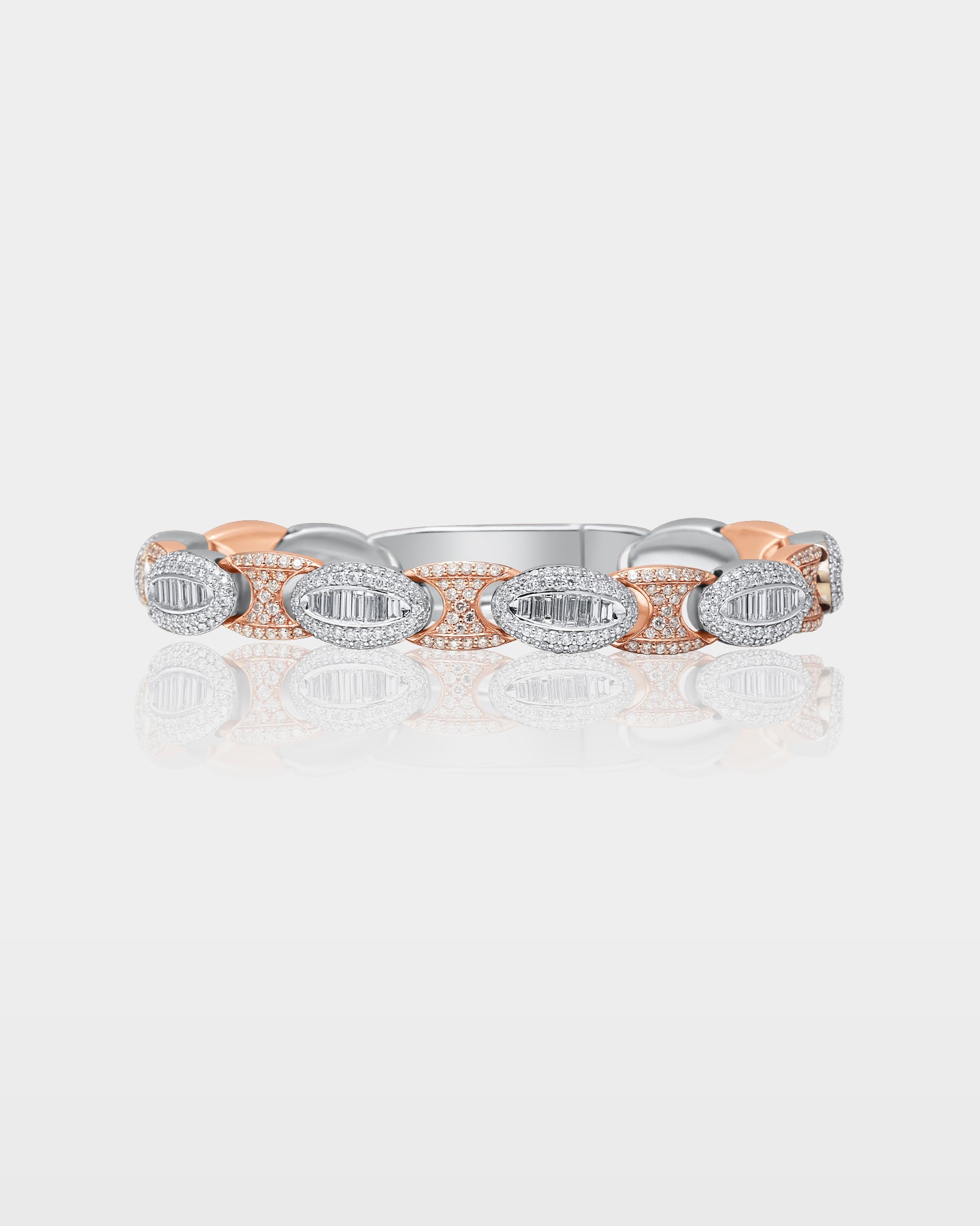 14k Gold Oval Diamond Link Bracelet | The Ice Champ Grapevine, Texas