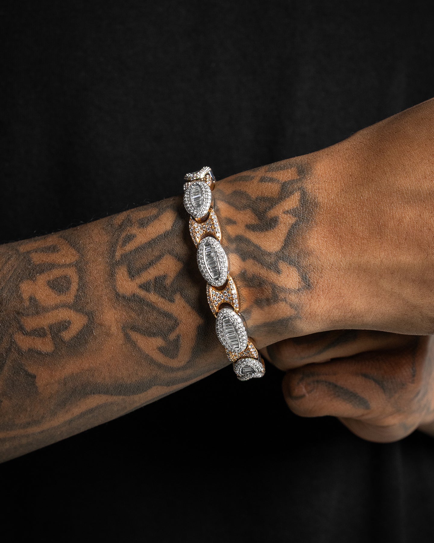 14k Gold Oval Diamond Link Bracelet | The Ice Champ Grapevine, Texas