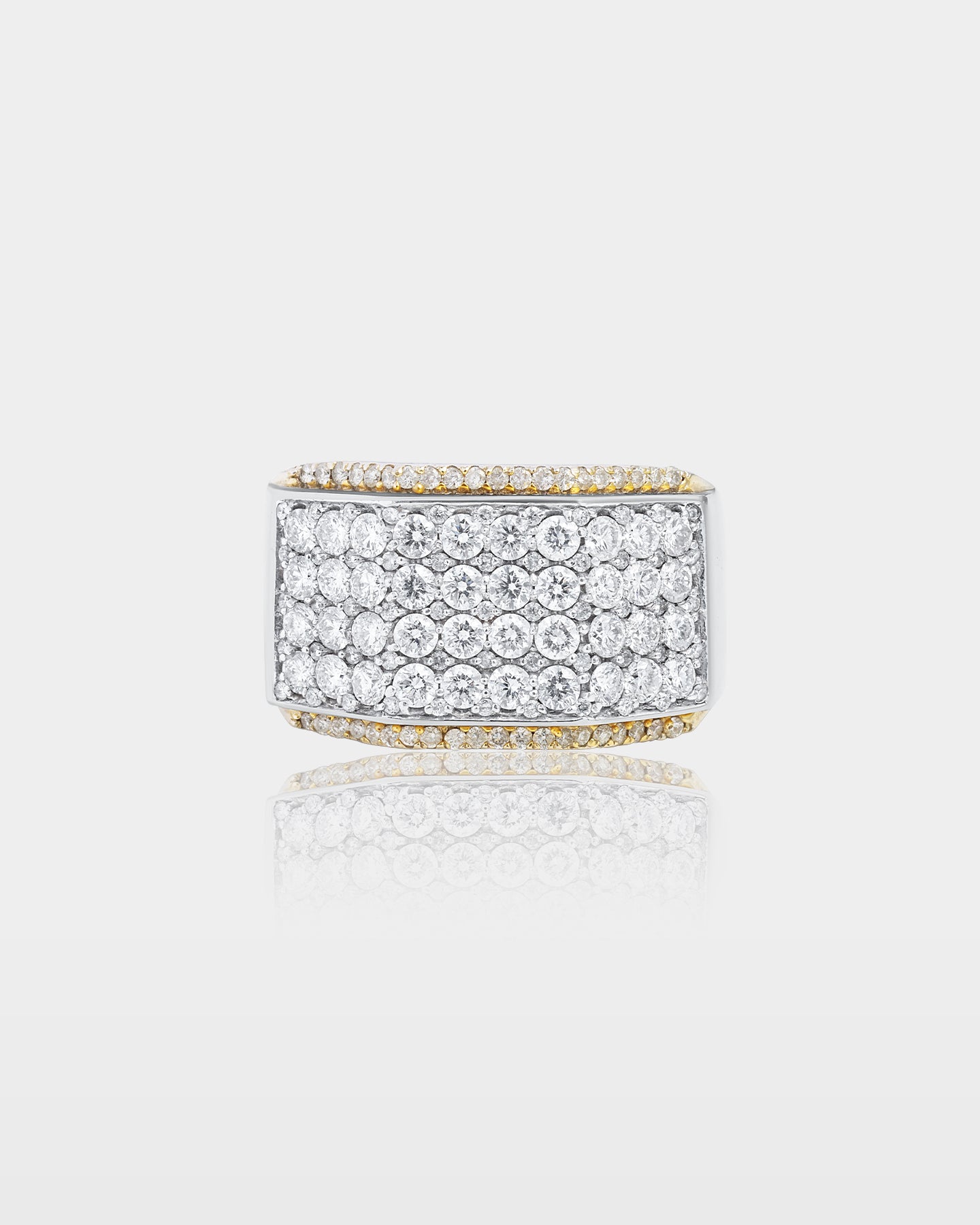 Two-Tone Square-Top Diamond Statement Ring | The Ice Champ Dallas