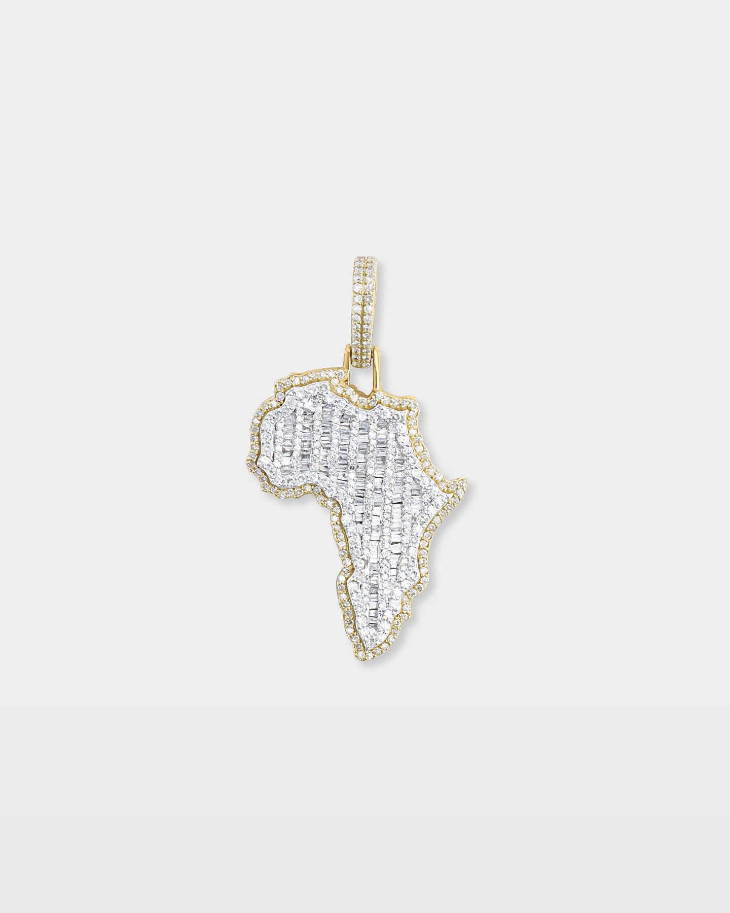 Africa Continent Diamond Pendant | The Ice Champ Gold Pendats Dallas