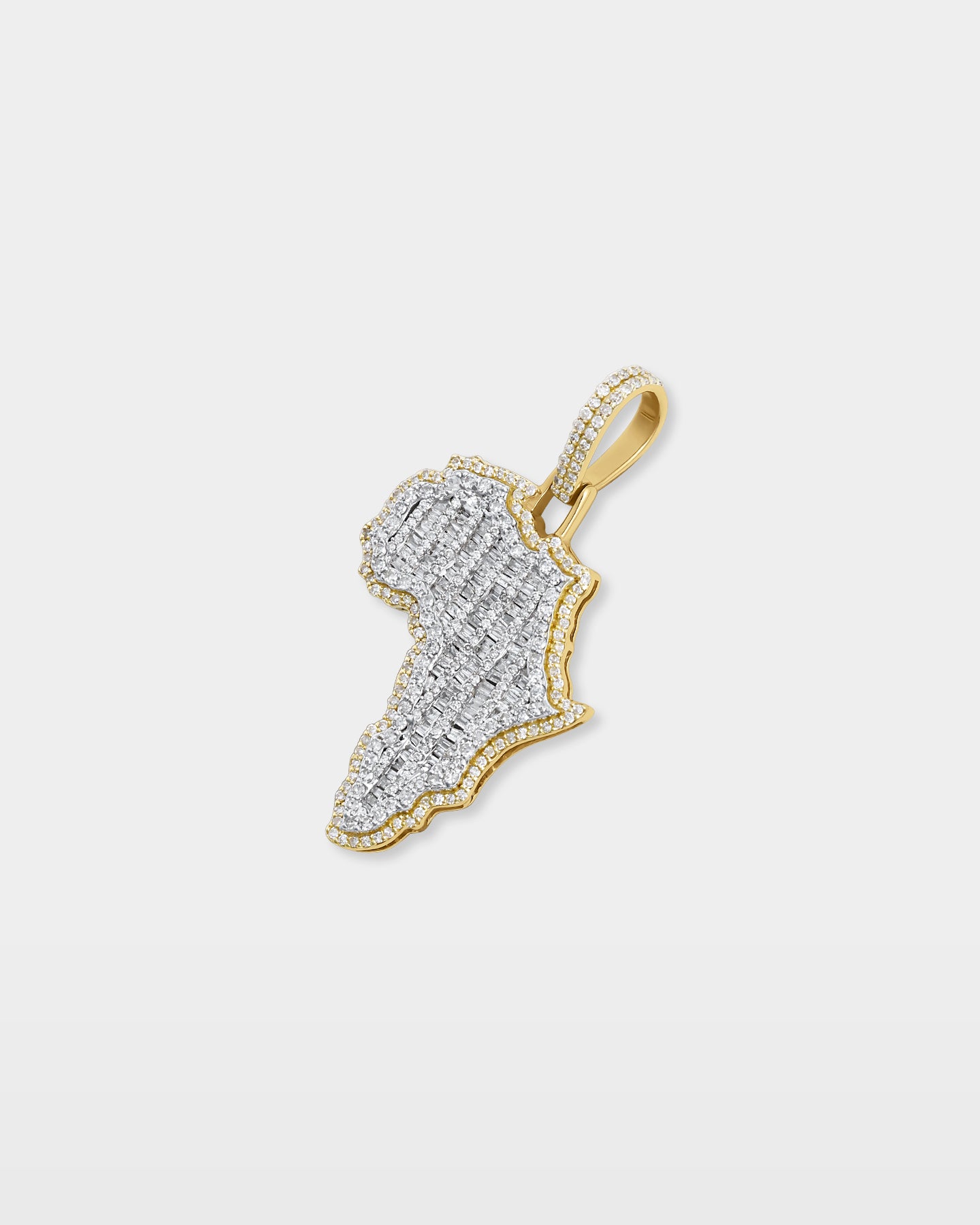 Africa Continent Diamond Pendant | The Ice Champ Gold Pendats Dallas