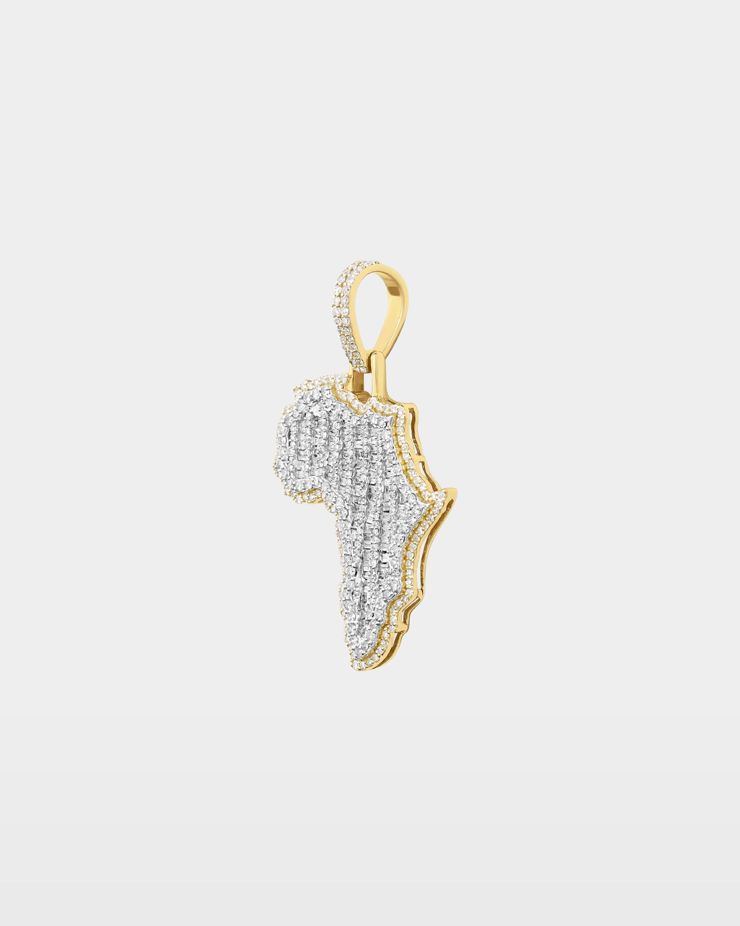 Africa Continent Diamond Pendant | The Ice Champ Gold Pendats Dallas