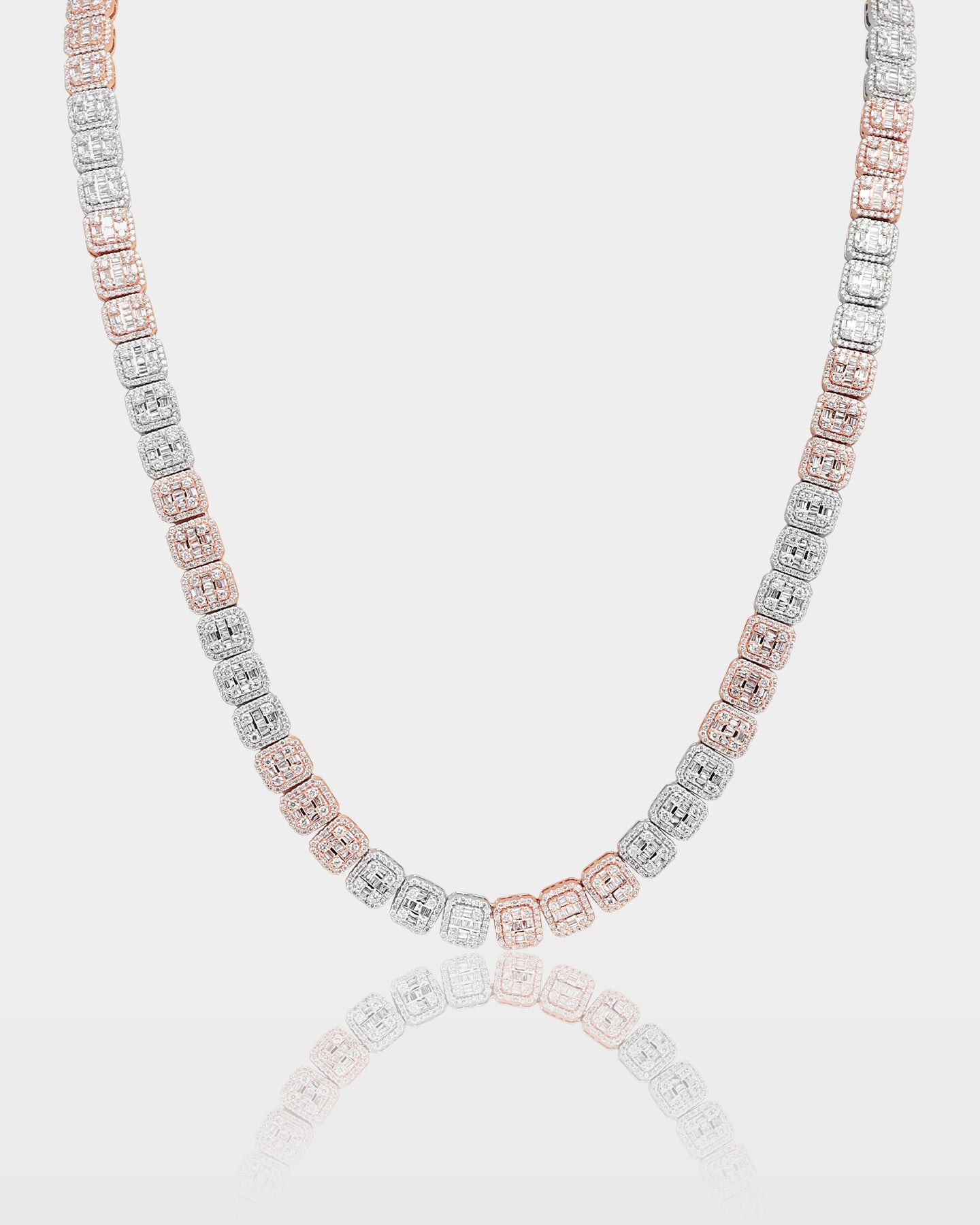 Two Tone Baguette & Round Diamond Chain | The Ice Champ DFW