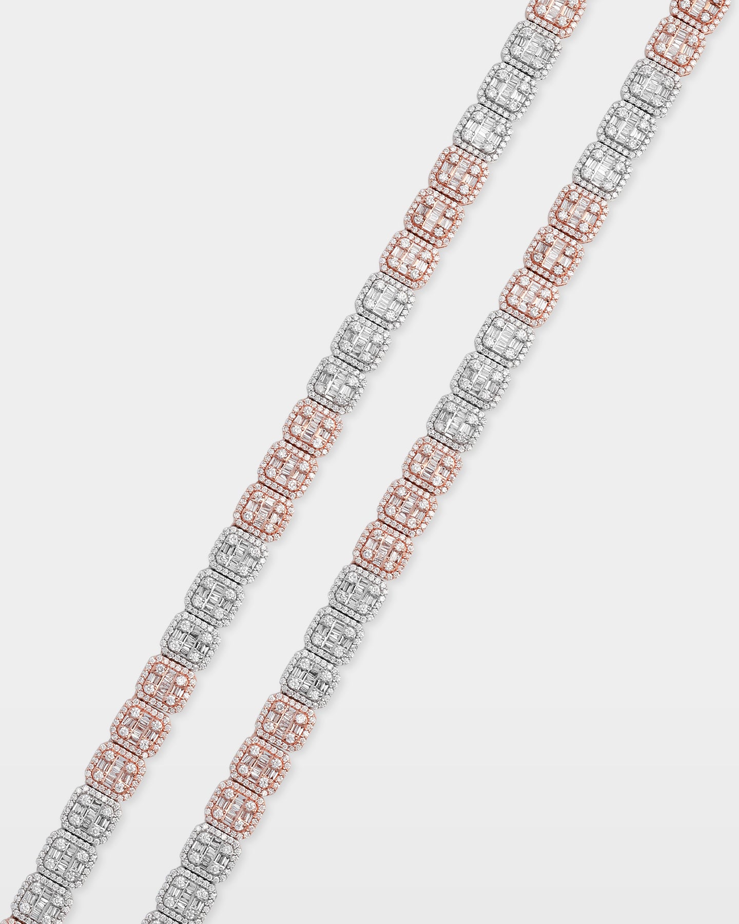 Two Tone Baguette & Round Diamond Chain | The Ice Champ DFW