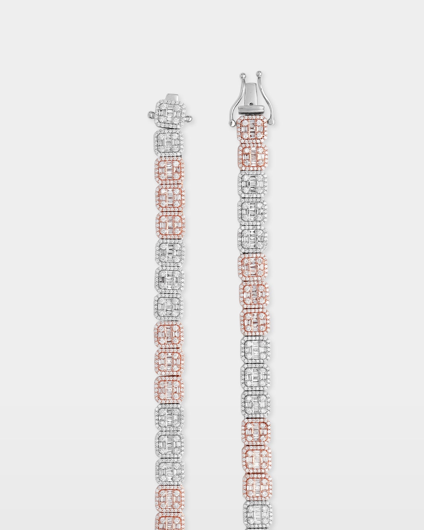 Two Tone Baguette & Round Diamond Chain | The Ice Champ DFW