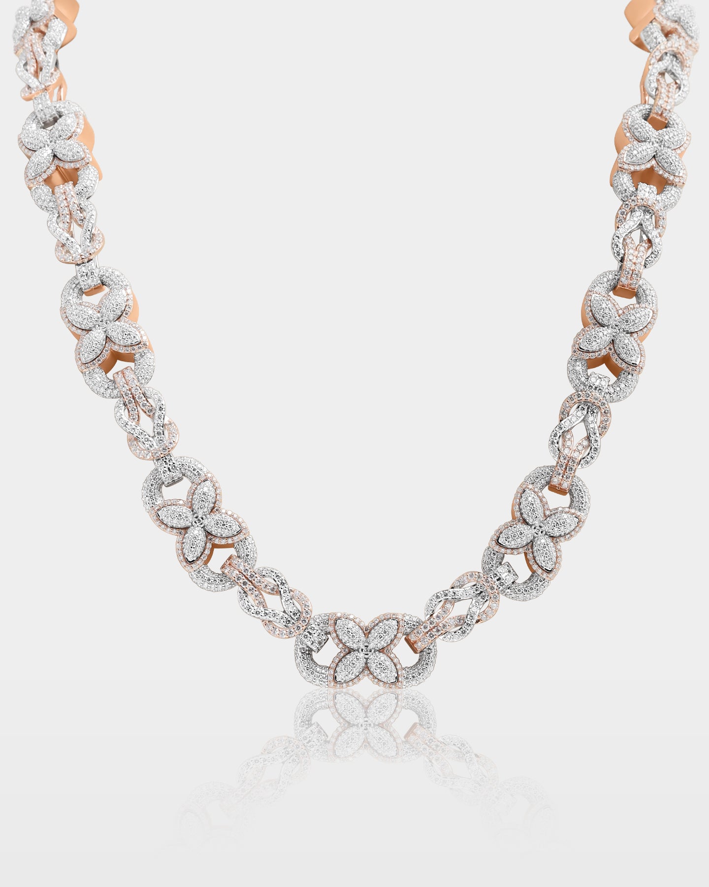 Clover & Hoop Link Diamond Necklace | The Ice Champ Mens Jewelry Dallas