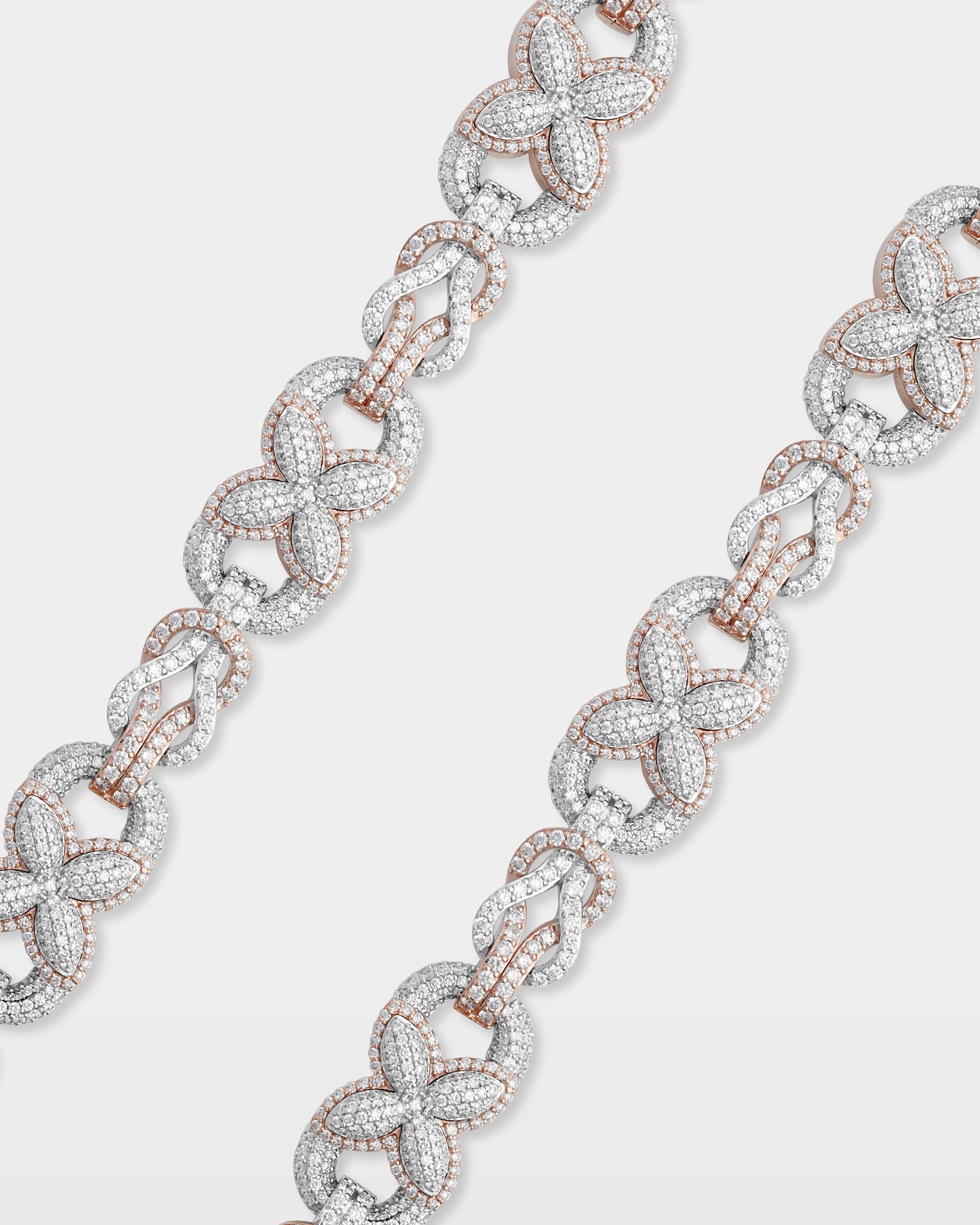 Clover & Hoop Link Diamond Necklace | The Ice Champ Mens Jewelry Dallas