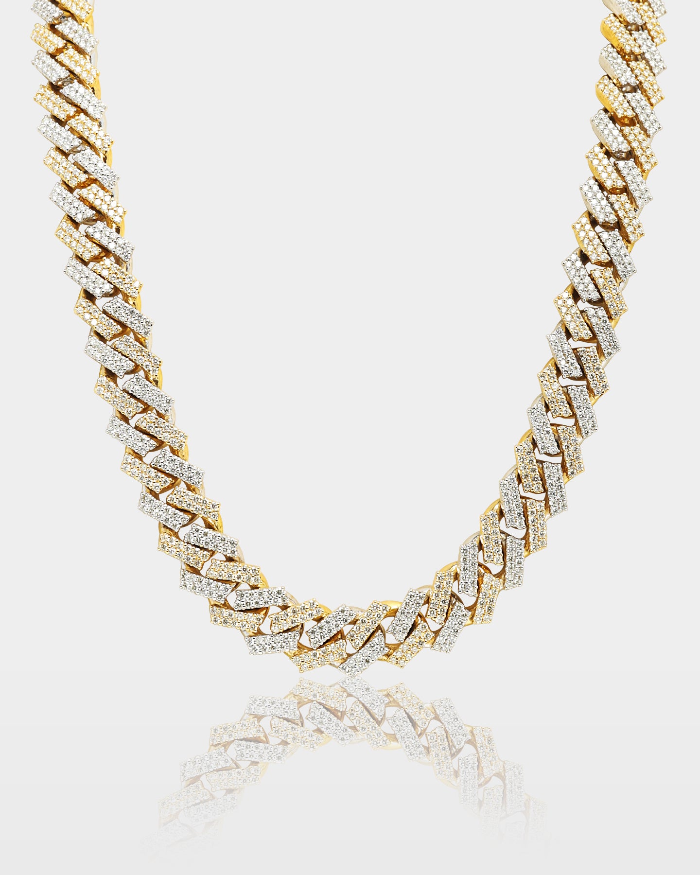 Two Tone Double Row Diamond Cuban Link Chain | The Ice Champ DFW