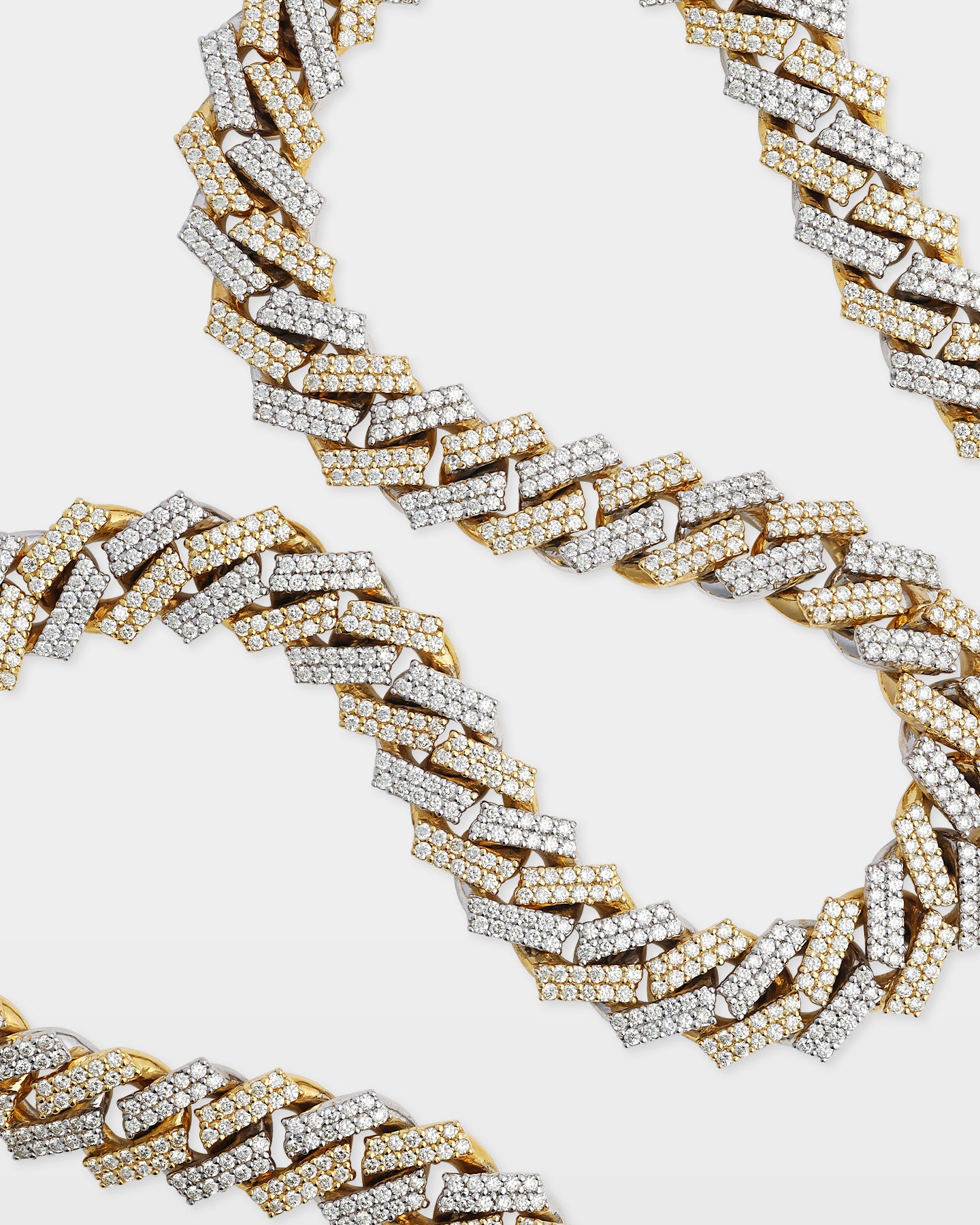 Two Tone Double Row Diamond Cuban Link Chain | The Ice Champ DFW