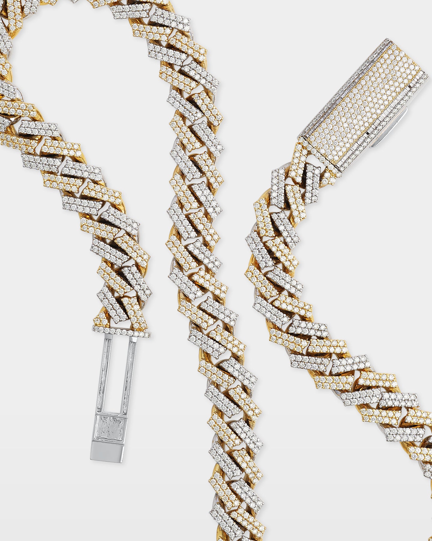Two Tone Double Row Diamond Cuban Link Chain | The Ice Champ DFW