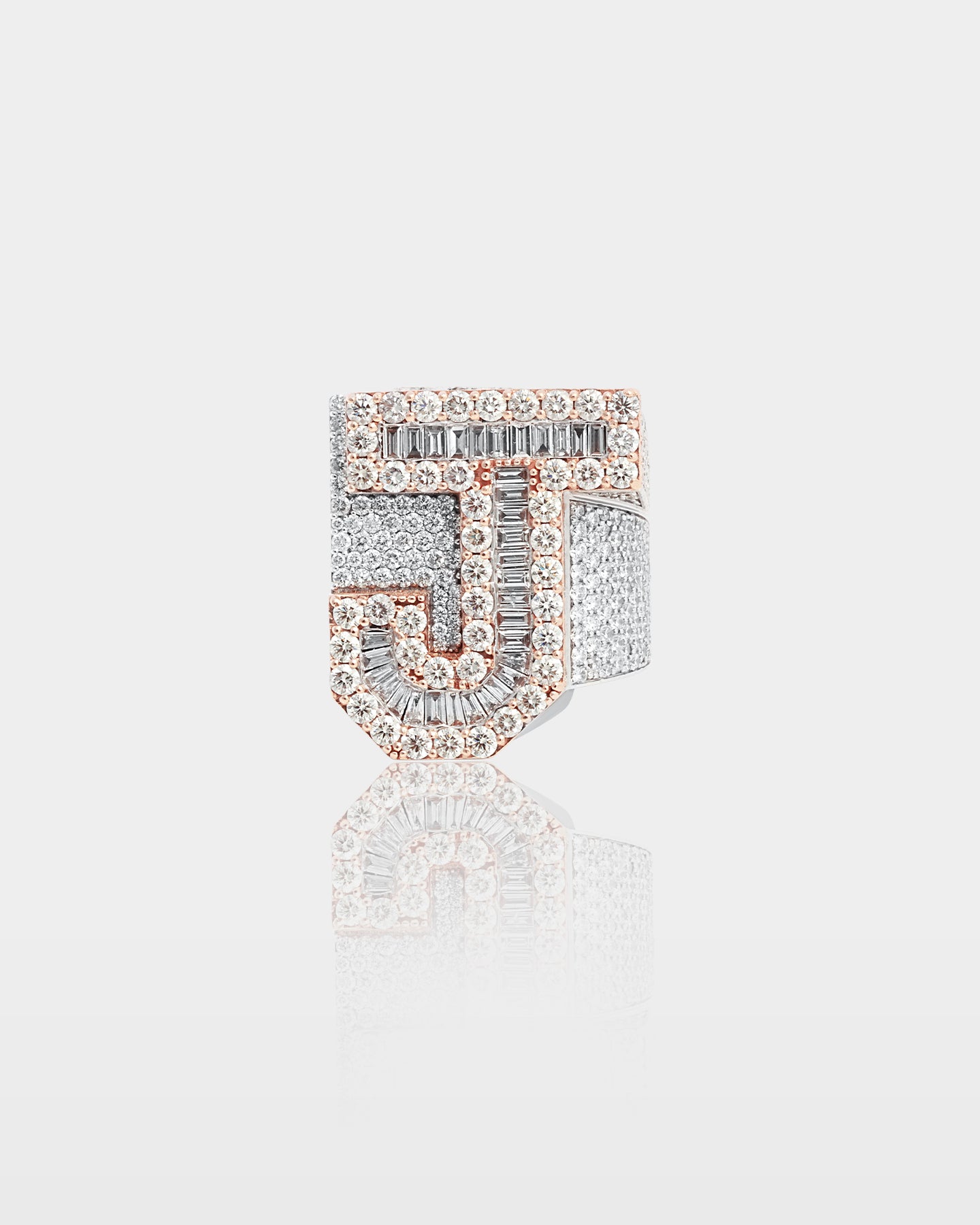 10k Gold 'J' Letter Diamond Signet Ring | The Ice Champ Dallas
