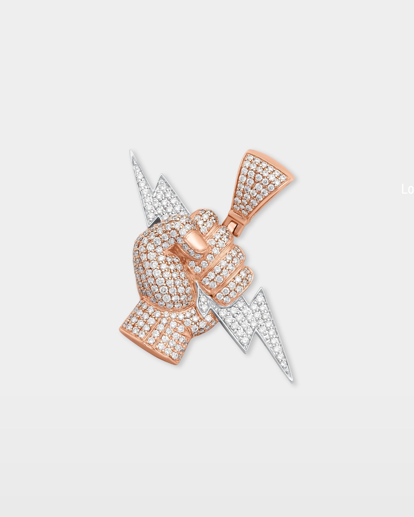 10k Gold Lightning Bolt Fist Diamond Pendant | The Ice Champ Custom Jewelry