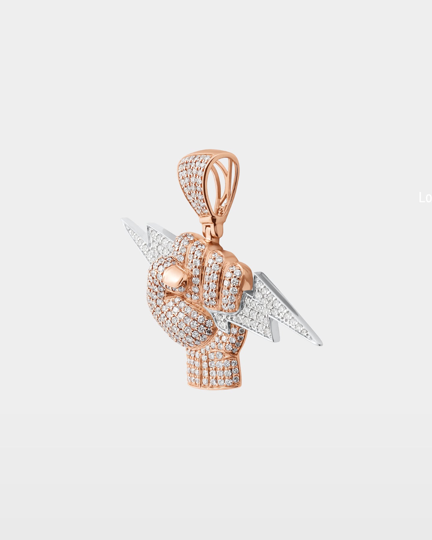 10k Gold Lightning Bolt Fist Diamond Pendant | The Ice Champ Custom Jewelry