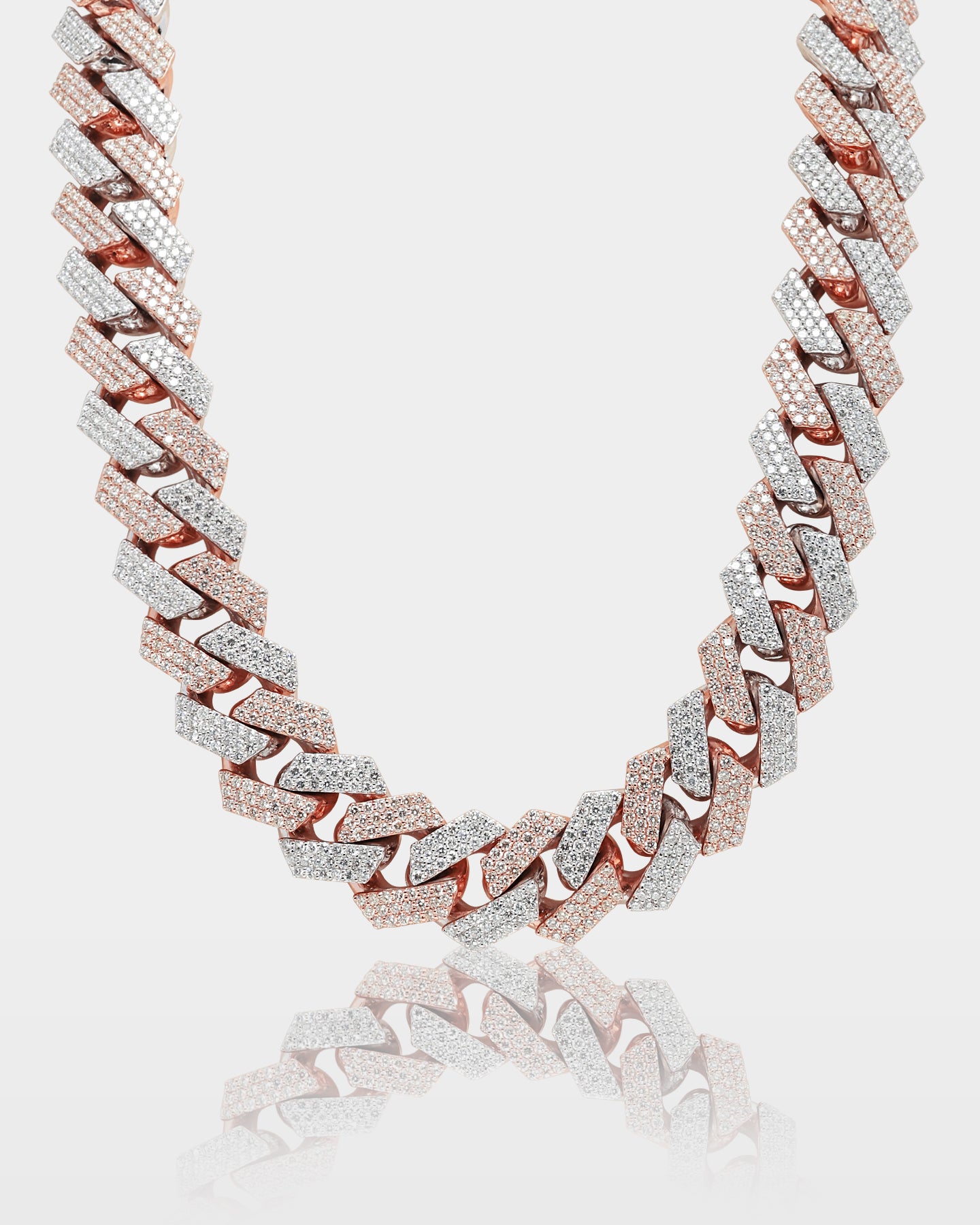 Two Tone Three Row Diamond Cuban Link Chain 21MM | The Ice Champ Dallas