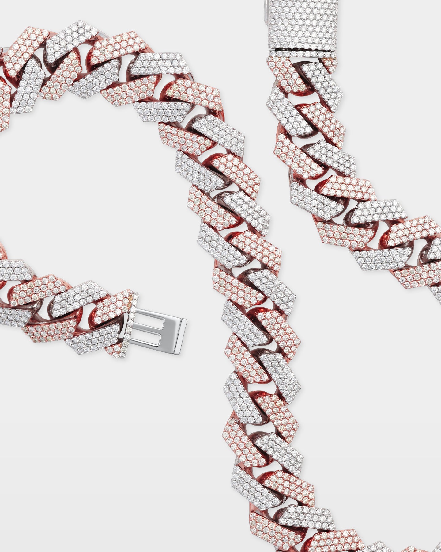 Two Tone Three Row Diamond Cuban Link Chain 21MM | The Ice Champ Dallas