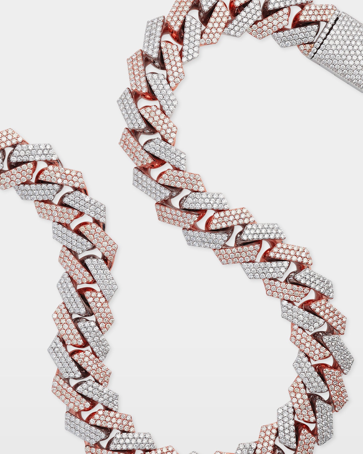 Two Tone Three Row Diamond Cuban Link Chain 21MM | The Ice Champ Dallas
