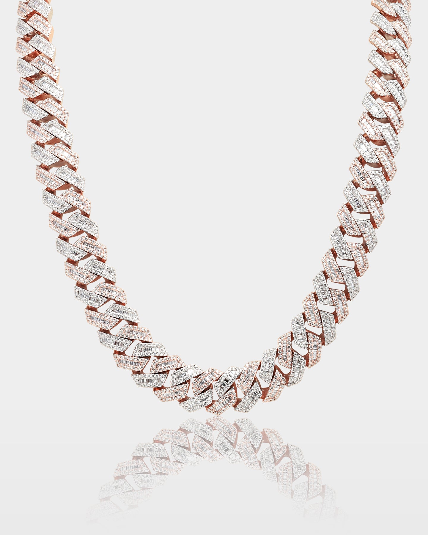 Two Tone Trapezoid Diamond Cuban Link Chain 15MM | The Ice Champ DFW