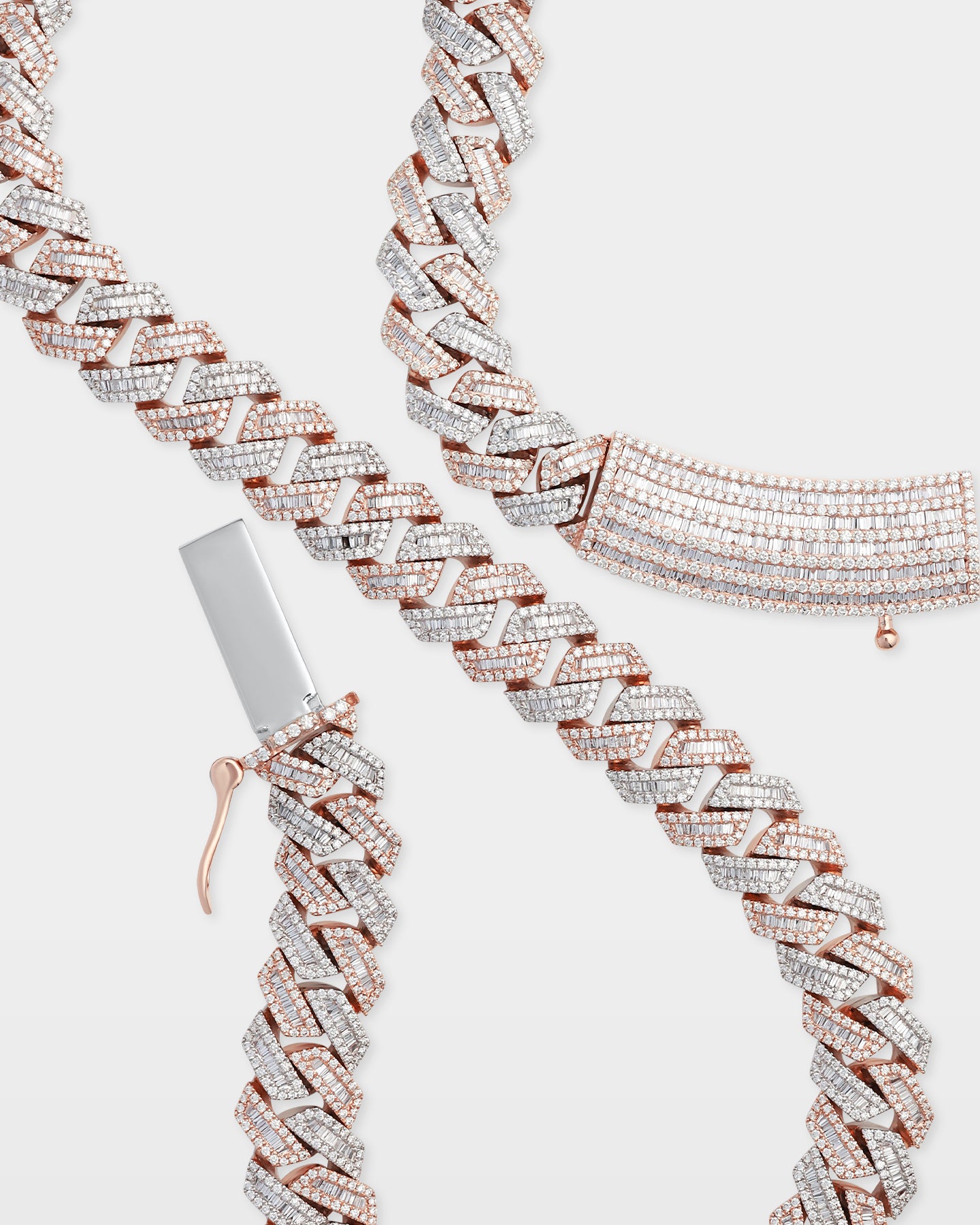 Two Tone Trapezoid Diamond Cuban Link Chain 15MM | The Ice Champ DFW