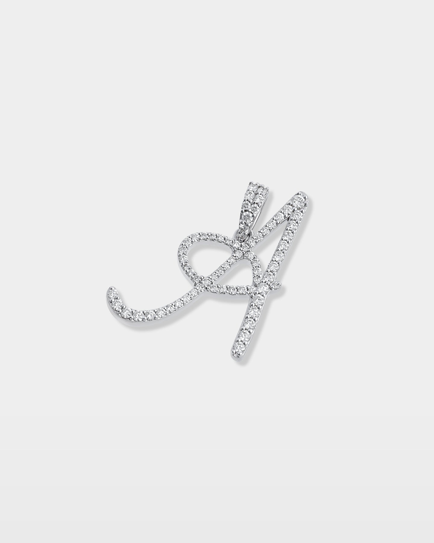 White Gold "A" Letter Diamond Pendant | The Ice Champ Grapevine
