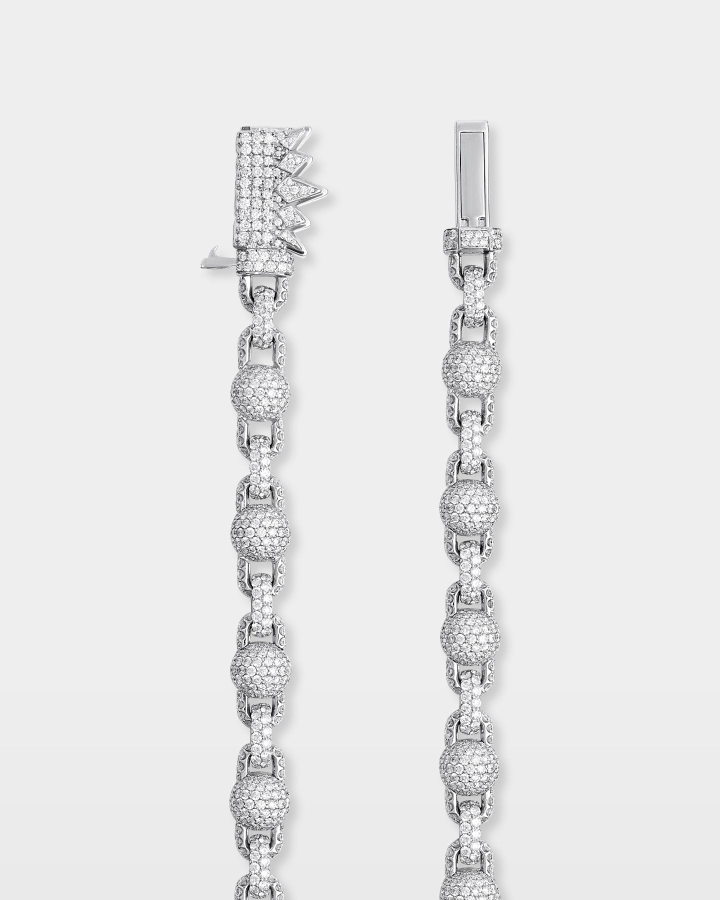 10k Gold Clover & Ball Diamond Link Chain | Iced Jewelry at The Ice Champ Dallas