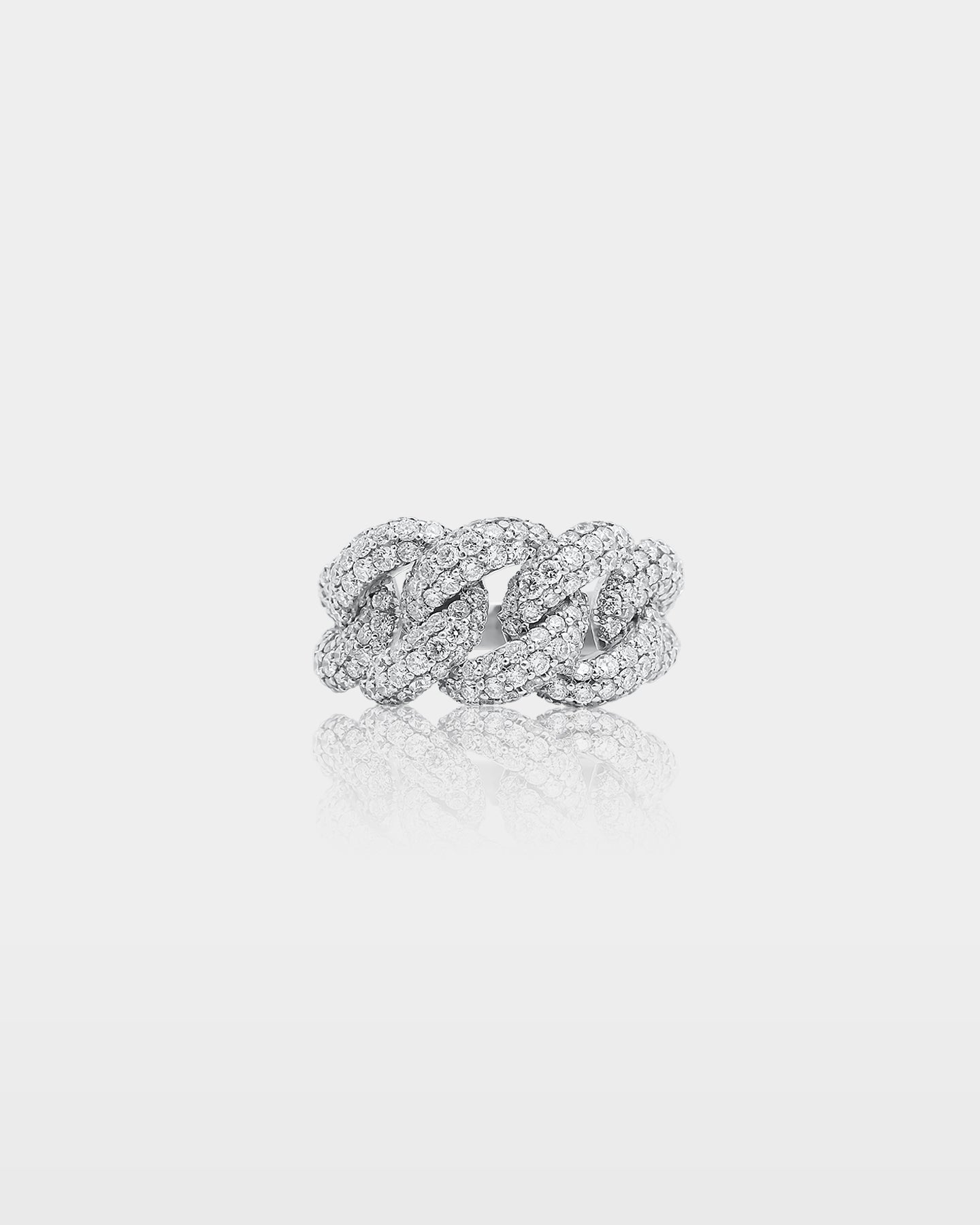 Gold Cuban Link Round Diamond Ring | The Ice Champ Diamond Rings Dallas