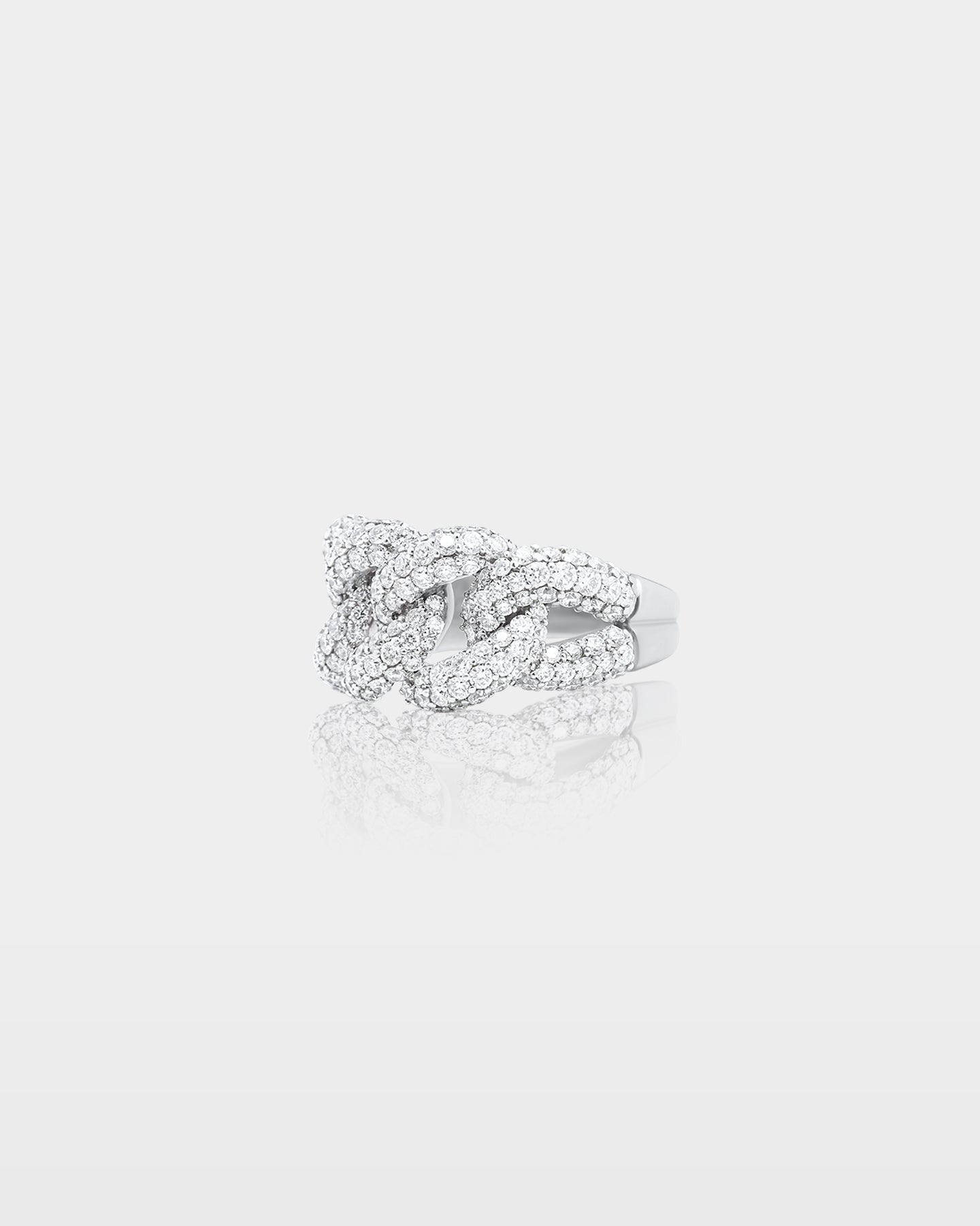 Gold Cuban Link Round Diamond Ring | The Ice Champ Diamond Rings Dallas