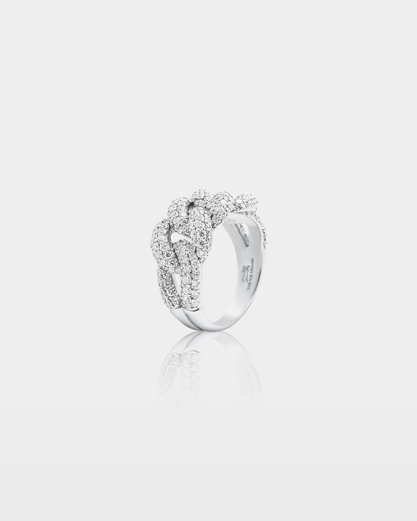 Gold Cuban Link Round Diamond Ring | The Ice Champ Diamond Rings Dallas