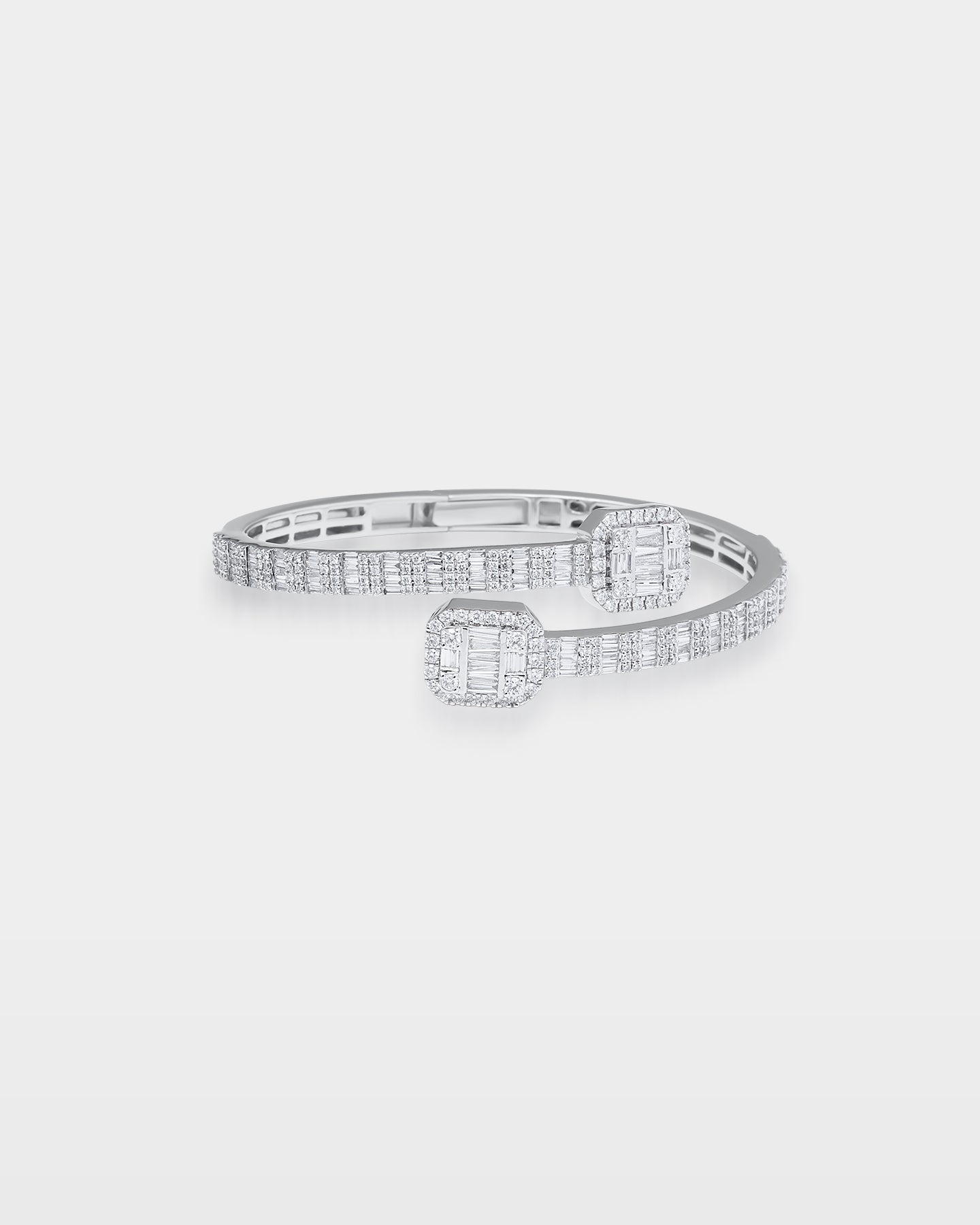 Gold Cushion Halo Diamond Bangle Bracelet | The Ice Champ DFW, Texas