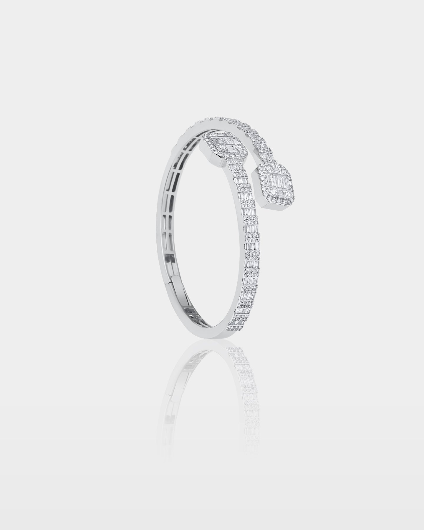 Gold Cushion Halo Diamond Bangle Bracelet | The Ice Champ DFW, Texas