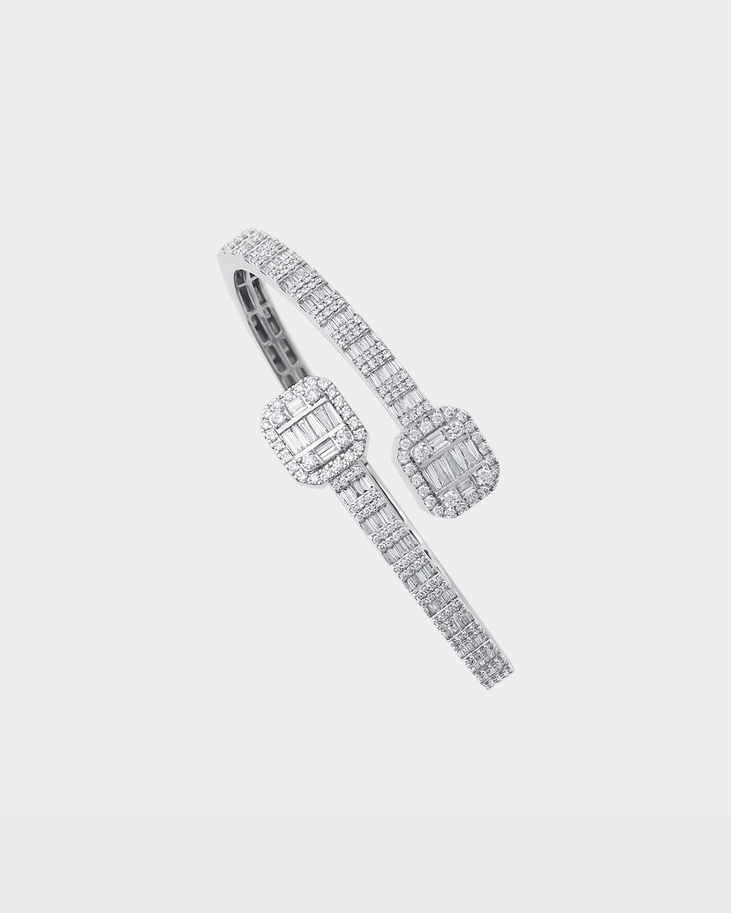 Gold Cushion Halo Diamond Bangle Bracelet | The Ice Champ DFW, Texas
