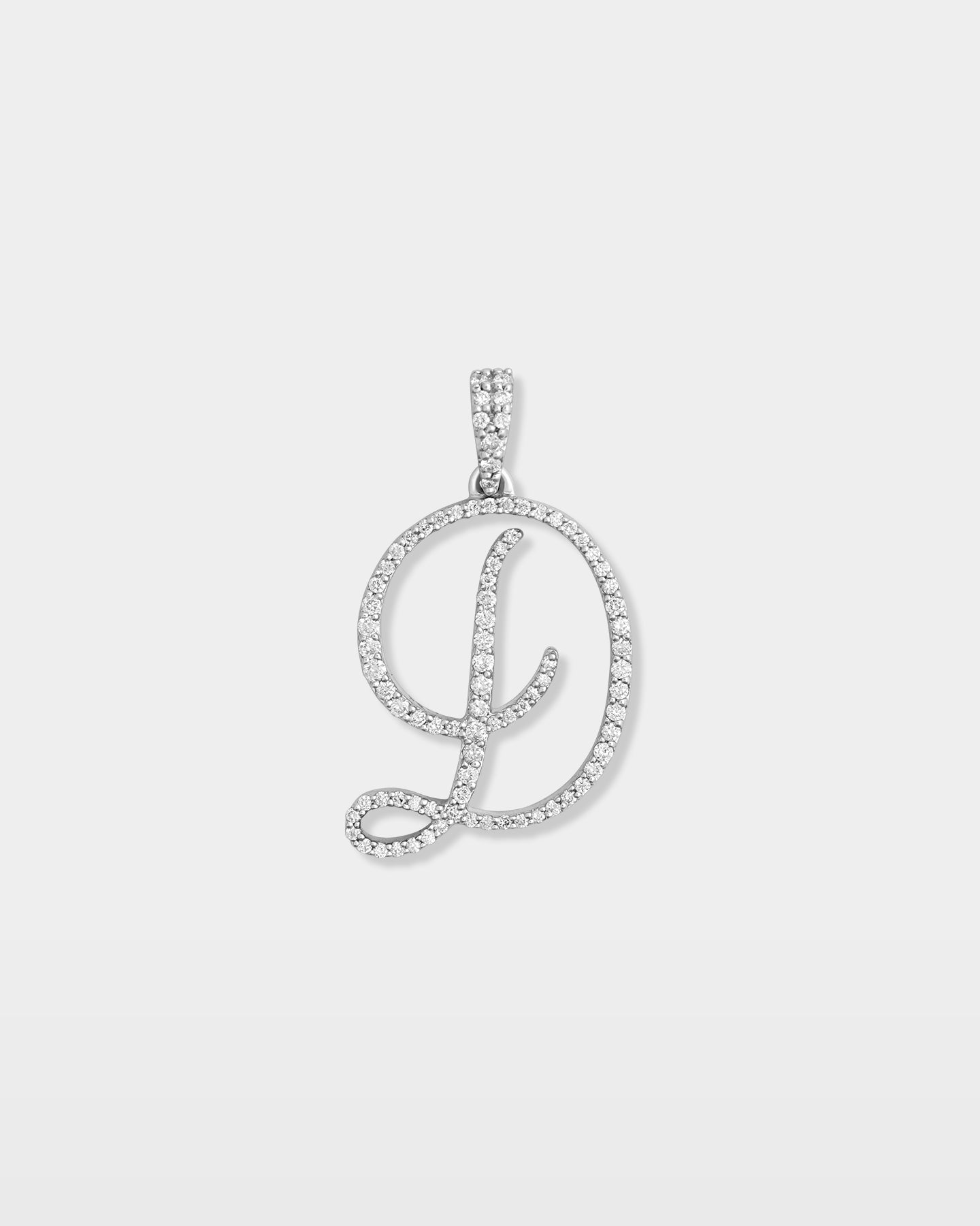 White Gold "D" Letter Diamond Pendant | The Ice Champ Grapevine