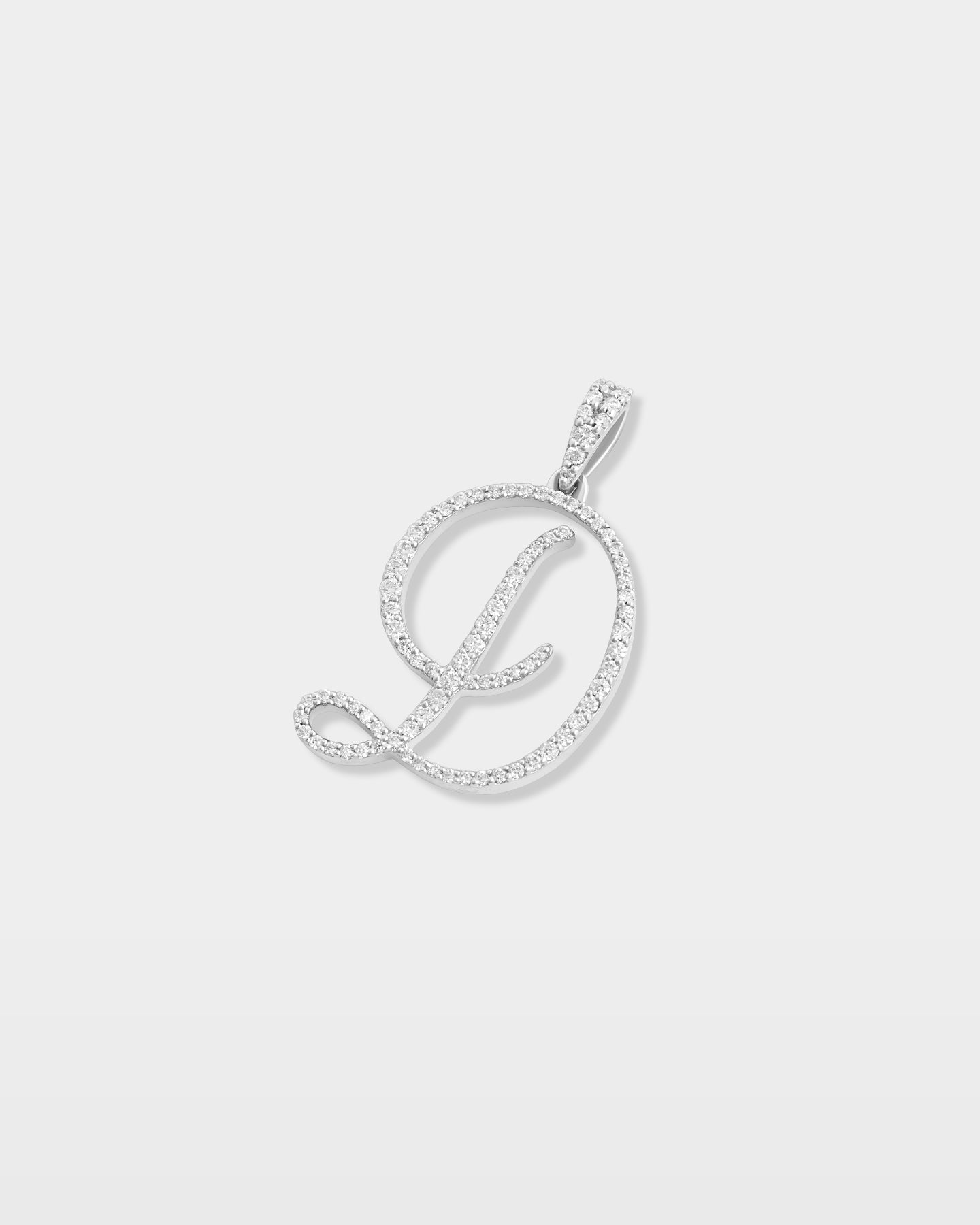 White Gold "D" Letter Diamond Pendant | The Ice Champ Grapevine