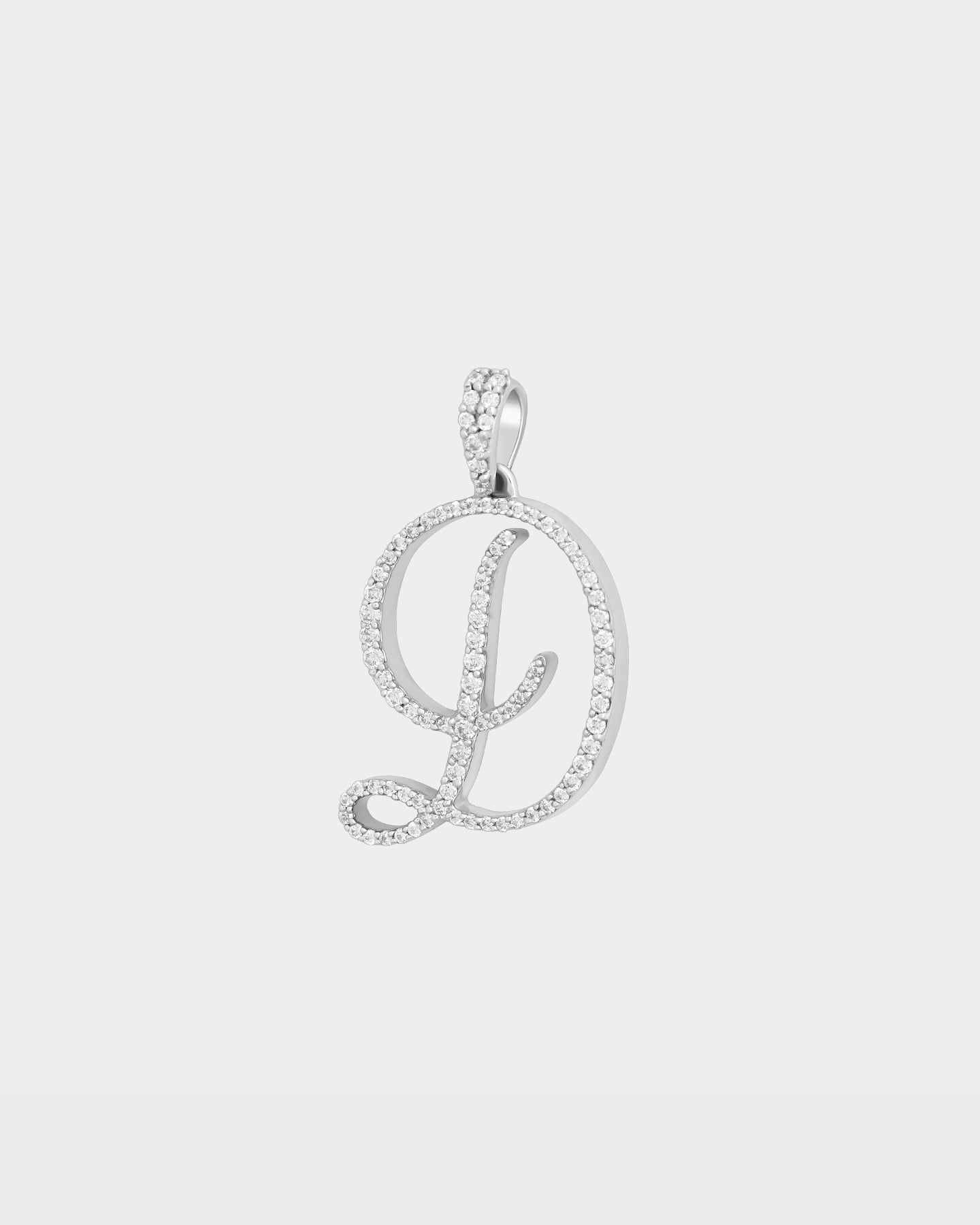 White Gold "D" Letter Diamond Pendant | The Ice Champ Grapevine
