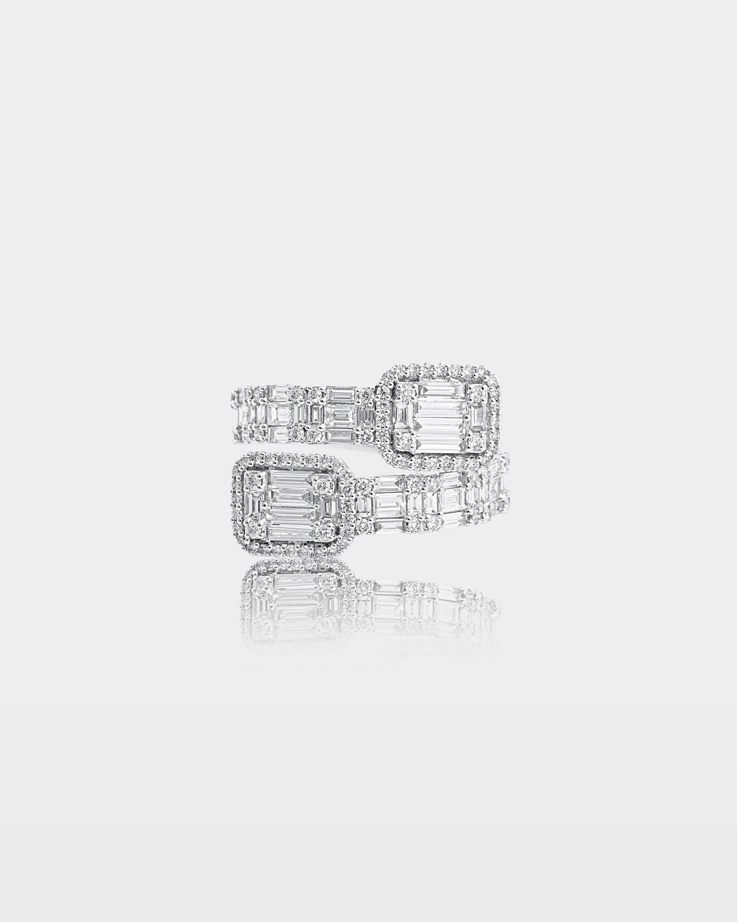 Baguette & Round Diamond Wrap Ring | The Ice Champ