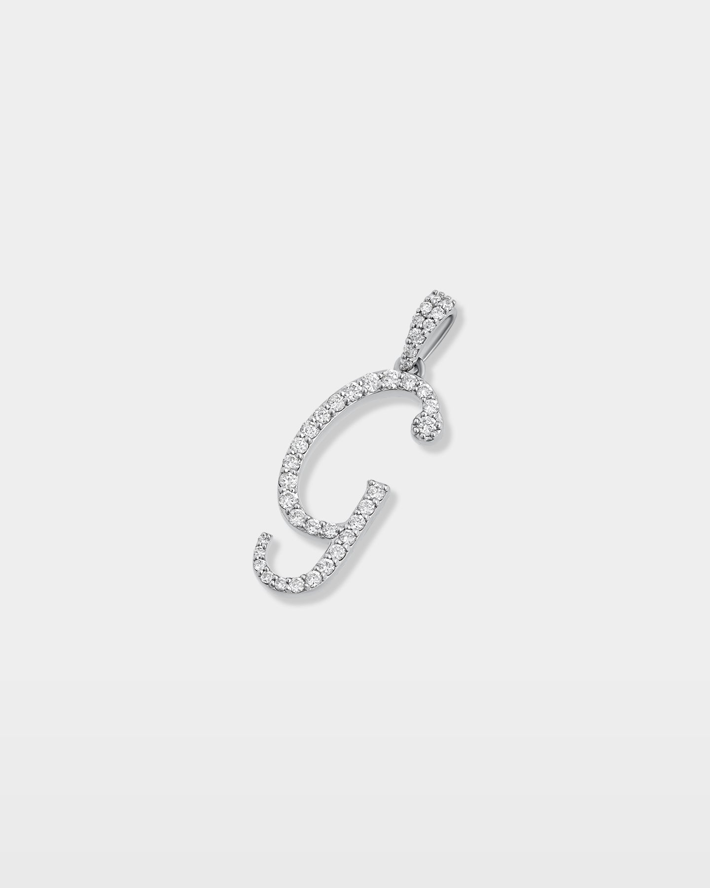 White Gold "G" Letter Diamond Pendant | The Ice Champ Jewelry Dallas