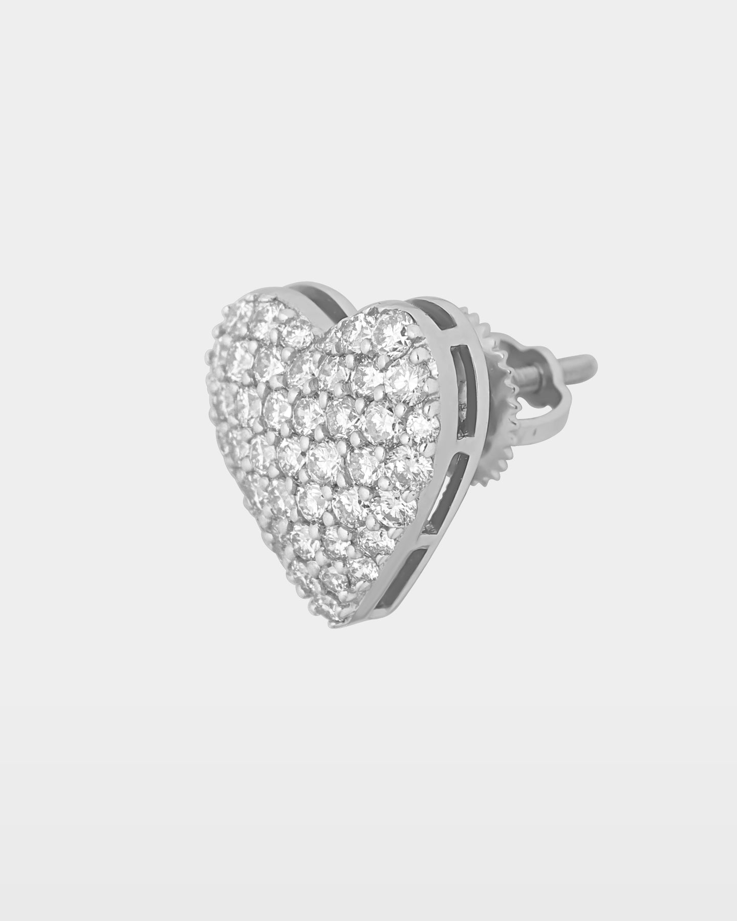 White Gold Heart Cluster Diamond Studs | The Ice Champ Grapevine, TX