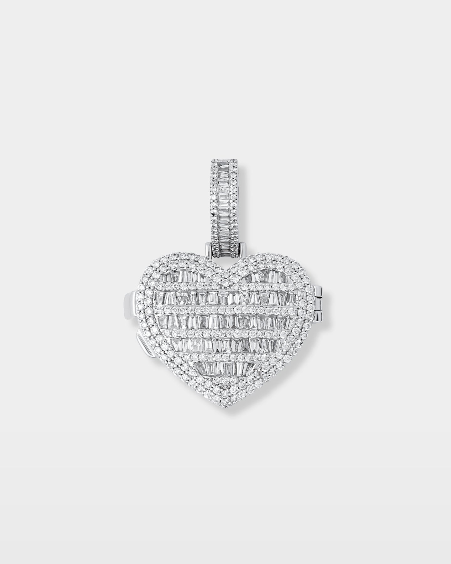 White Gold Heart Locket Diamond Pendant | The Ice Champ Grapevine