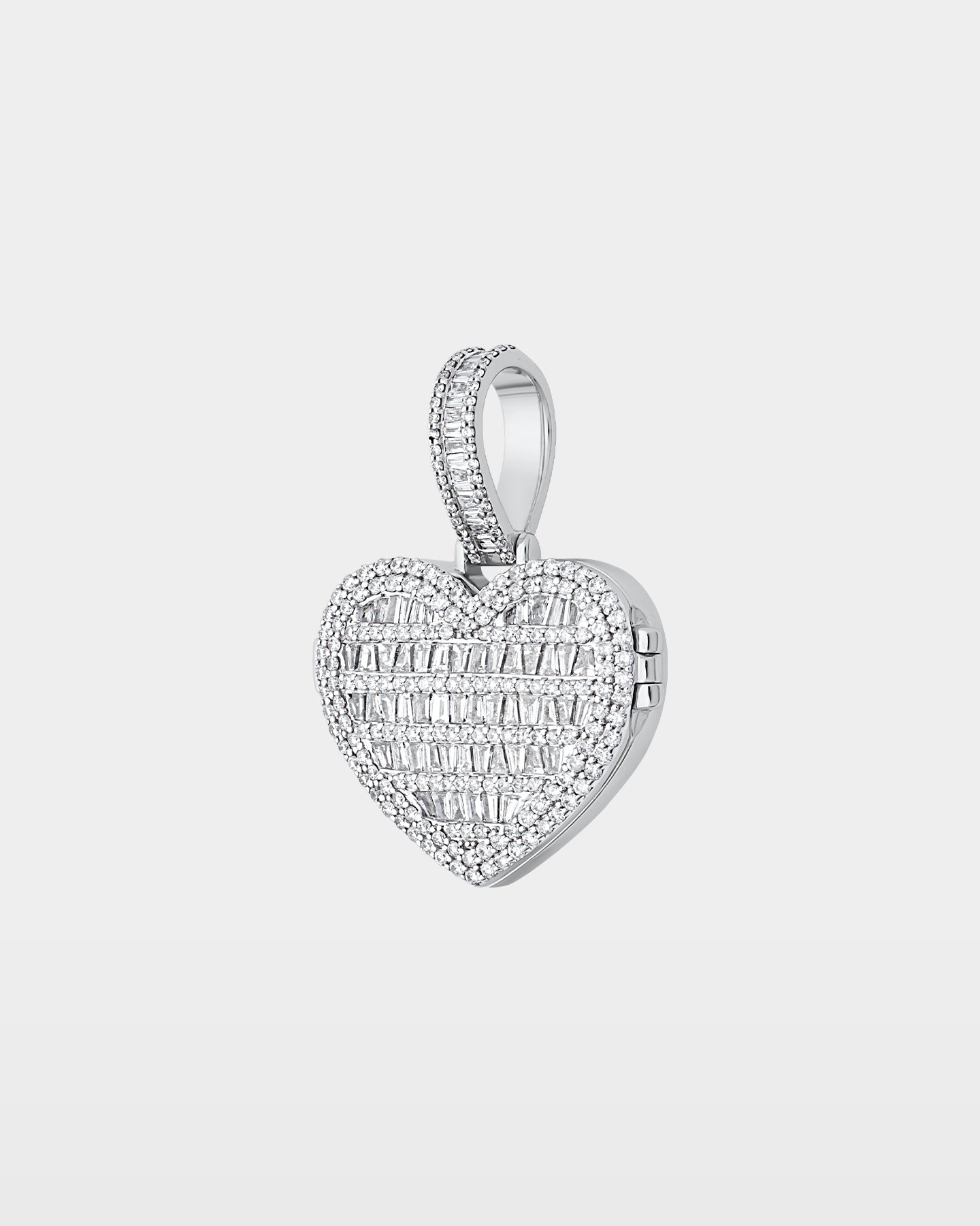 White Gold Heart Locket Diamond Pendant | The Ice Champ