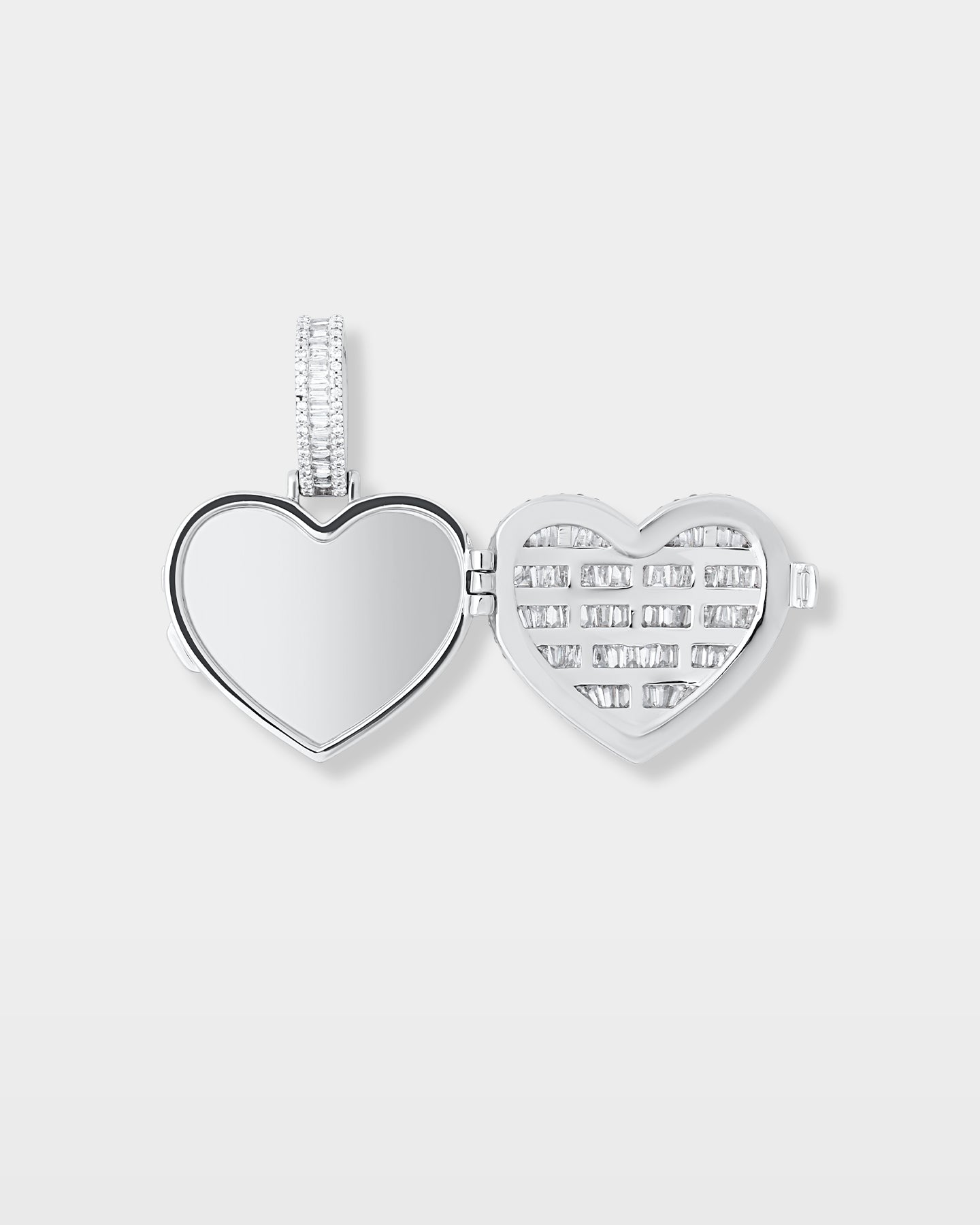 White Gold Heart Locket Diamond Pendant | The Ice Champ